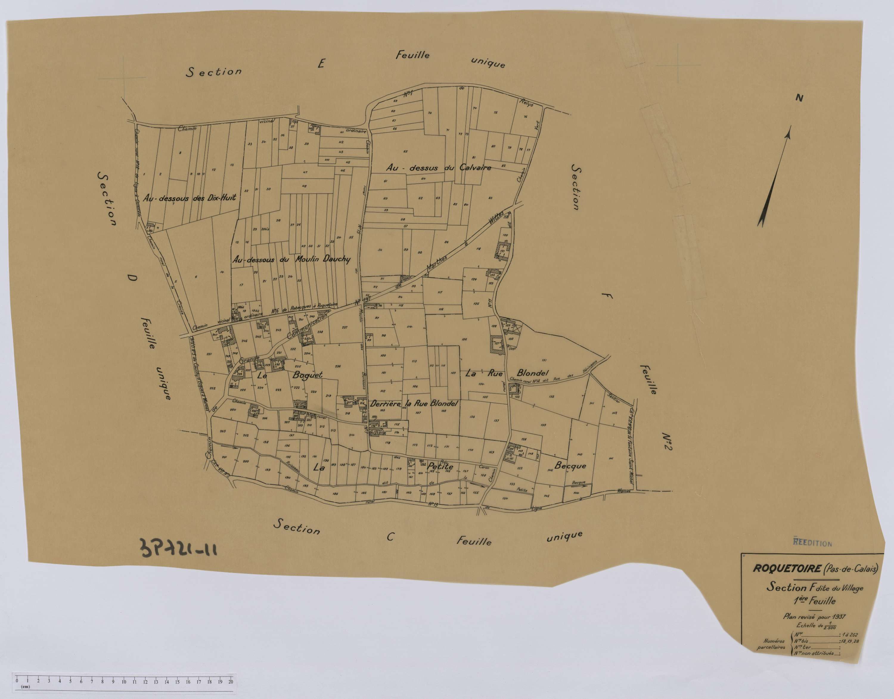 Roquetoire - Section F, feuille 1.