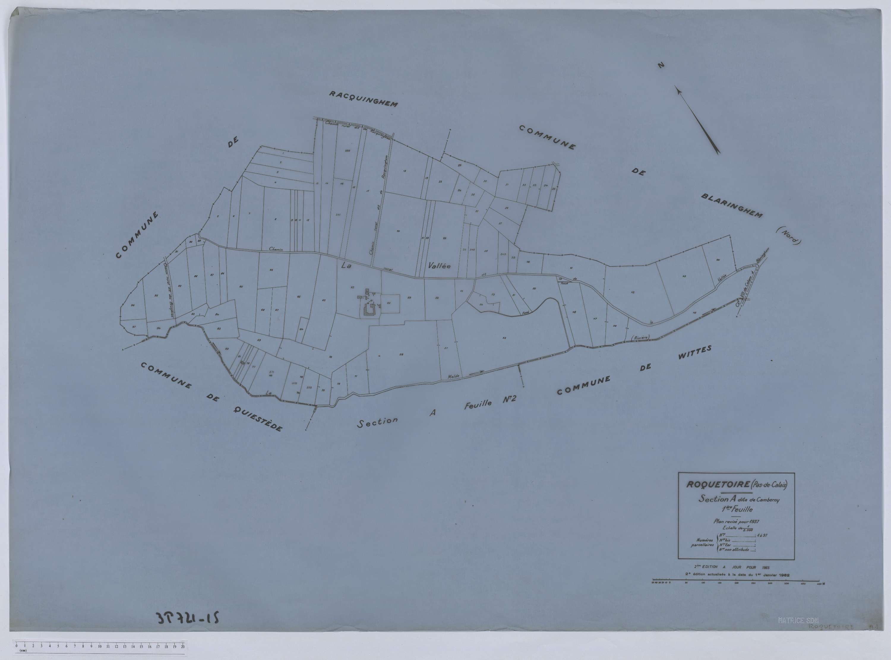 Roquetoire - Section A, feuille 1.