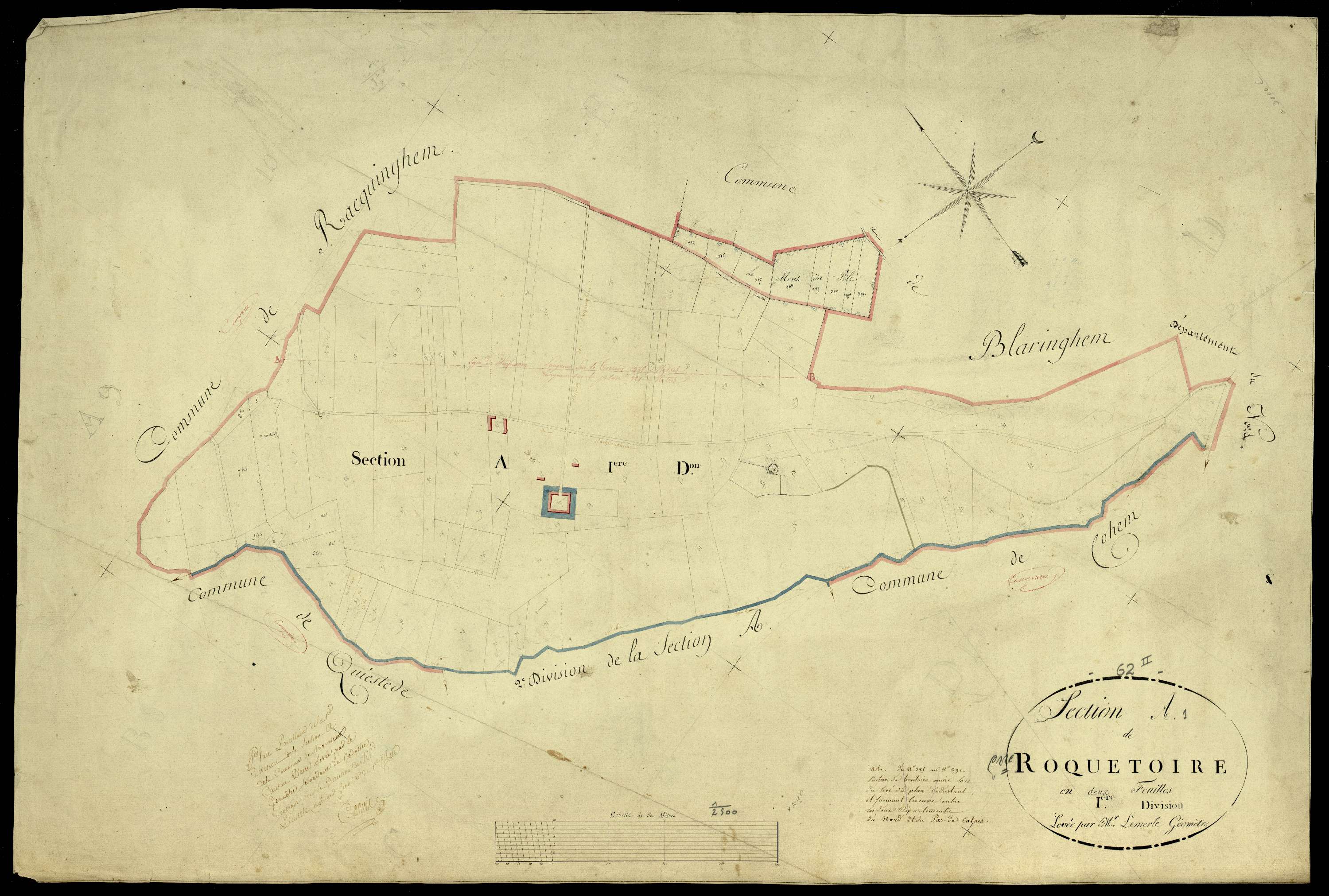 Roquetoire - Section A, 1re feuille