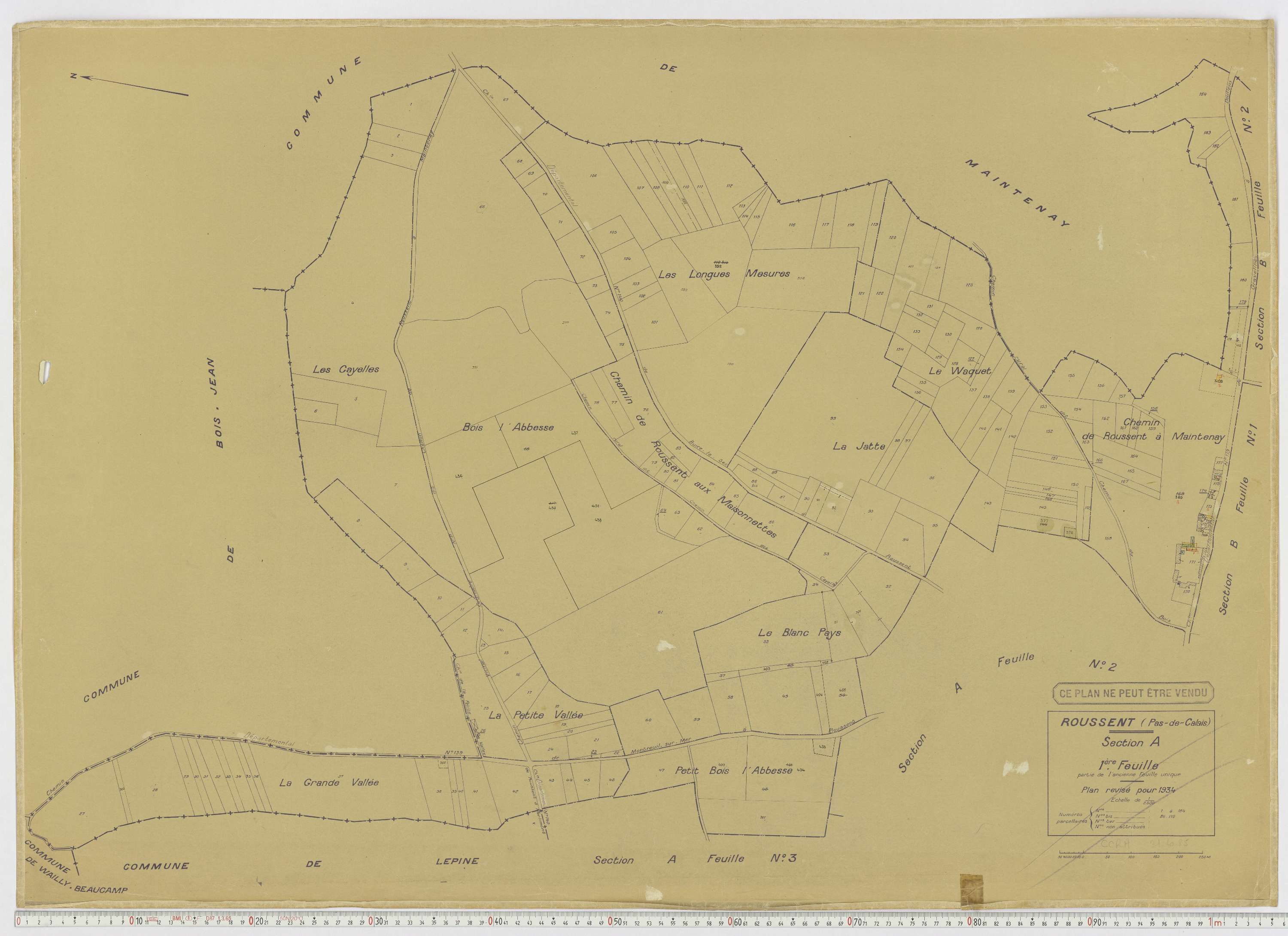 Roussent - Section A, feuille 1.