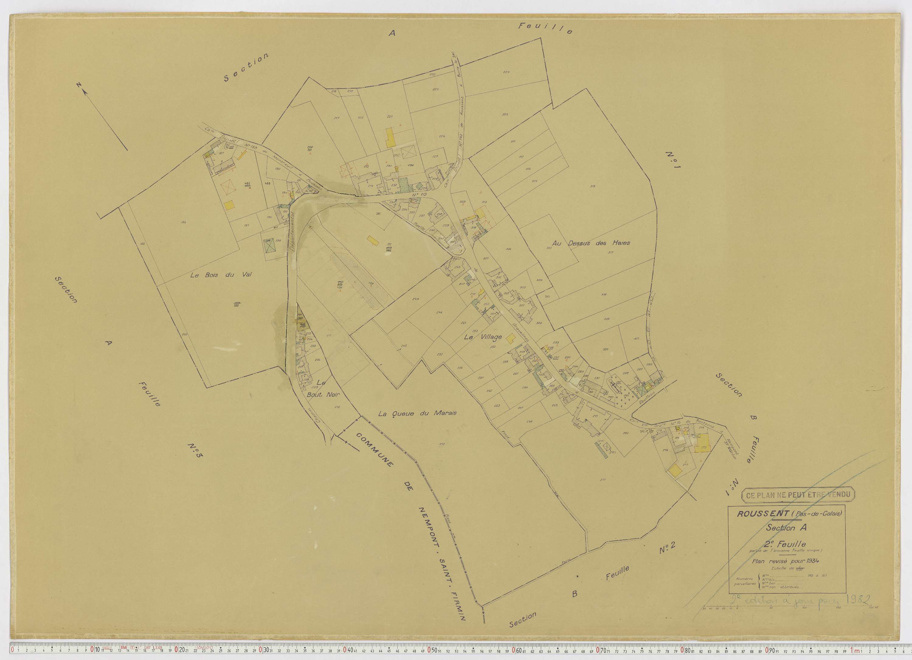 Roussent - Section A, feuille 2.