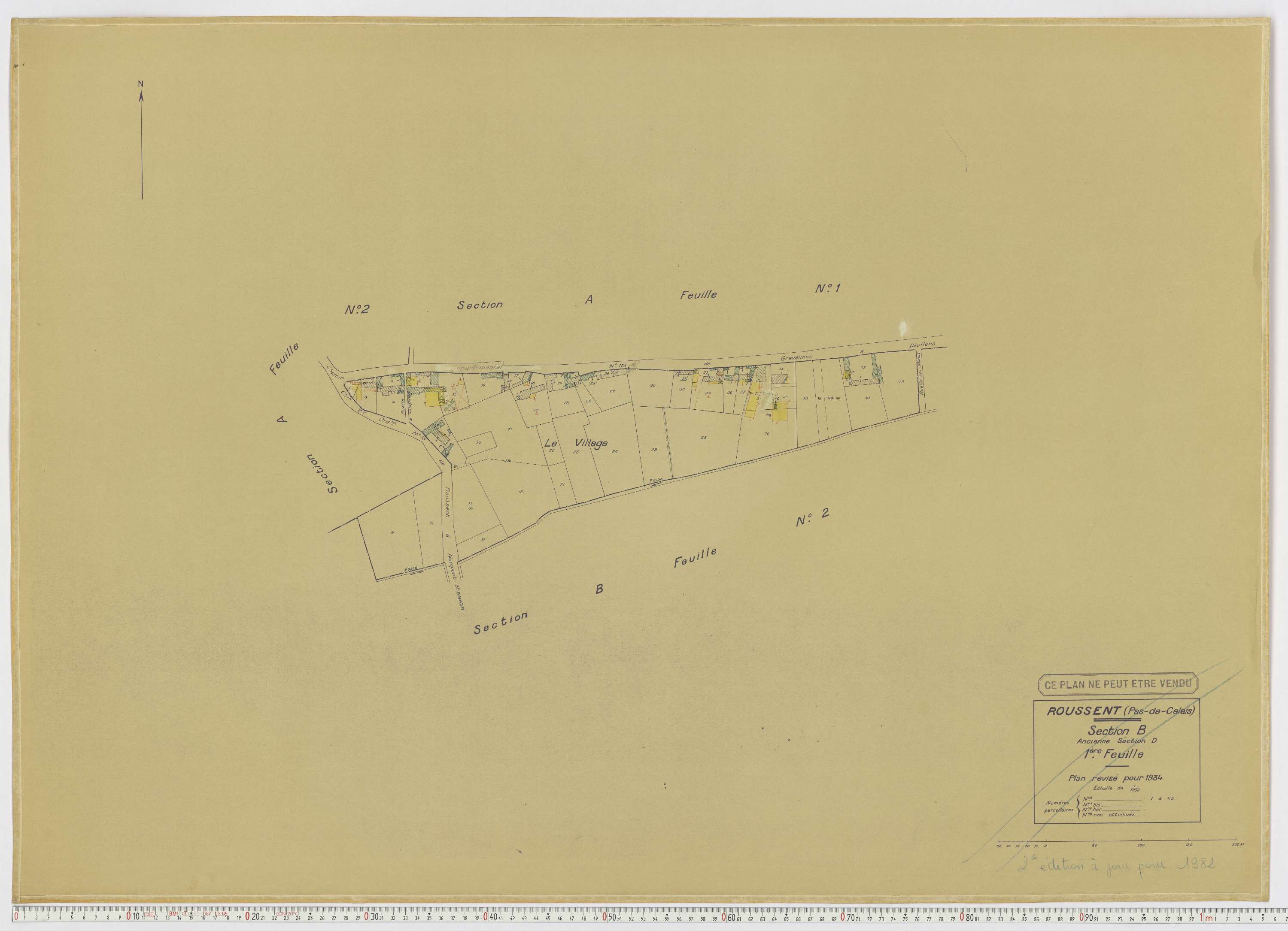 Roussent - Section B, feuille 1.