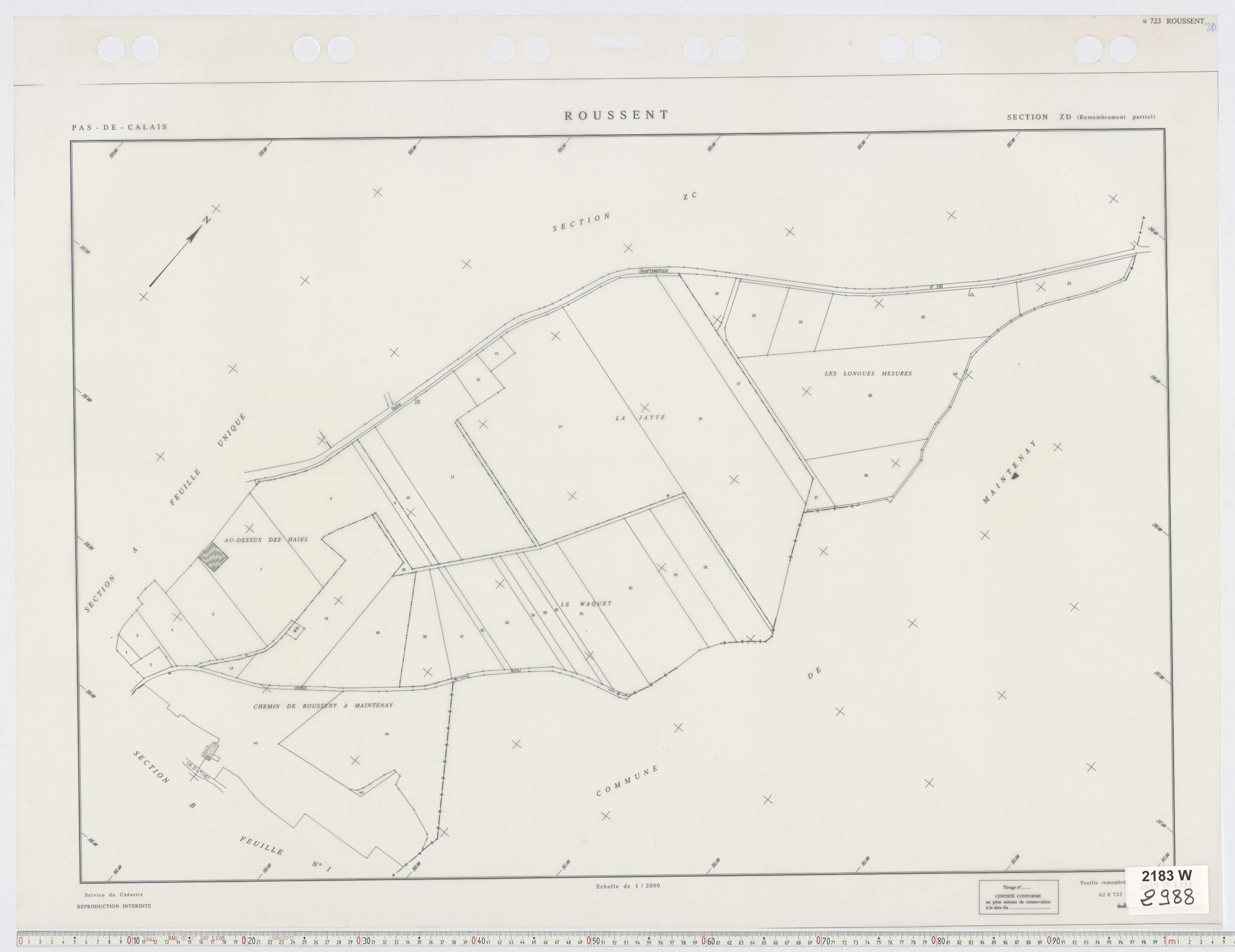 Roussent - Section ZD.