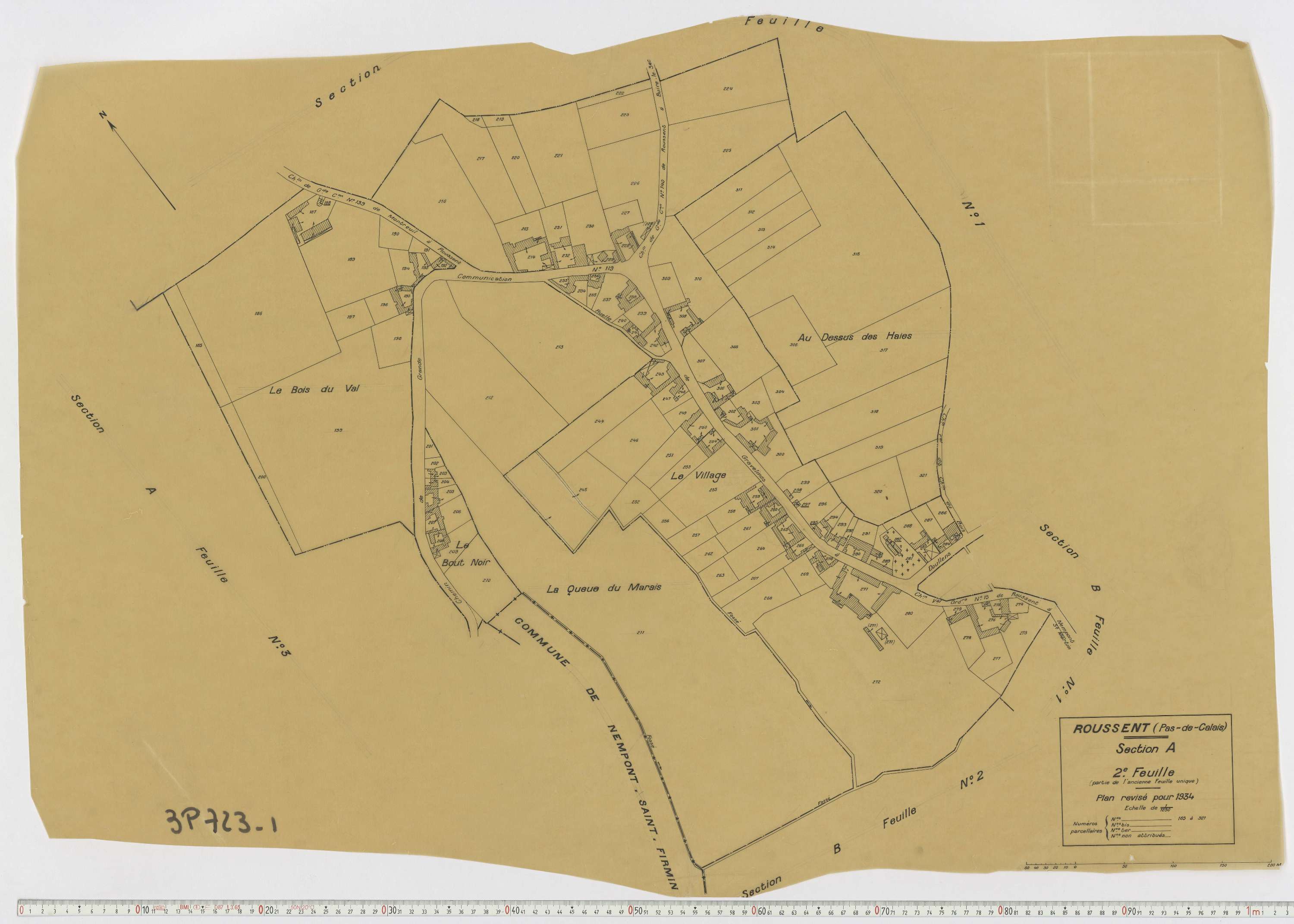 Roussent - Section A, feuille 2.