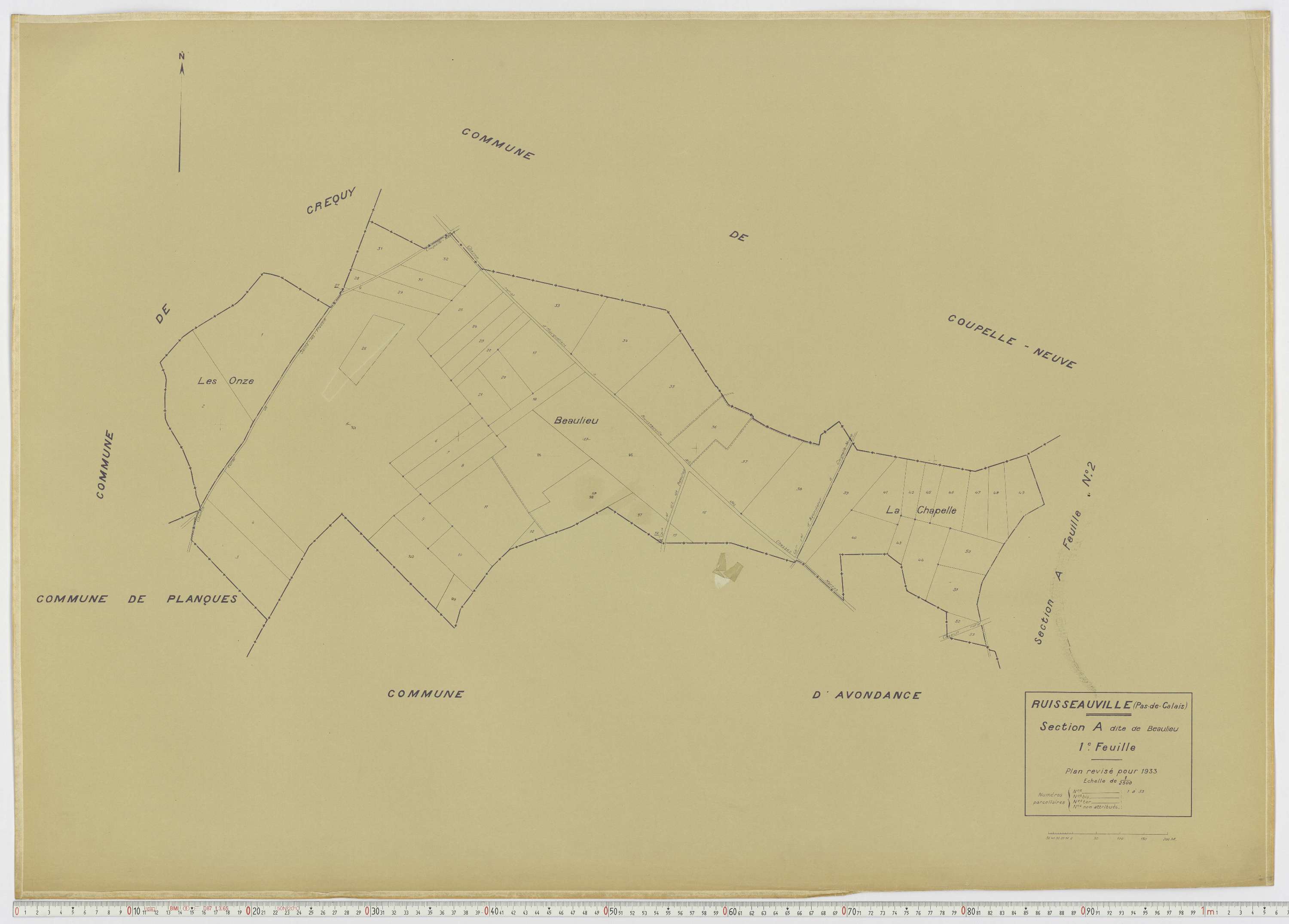 Ruisseauville - Section A, feuille 1.