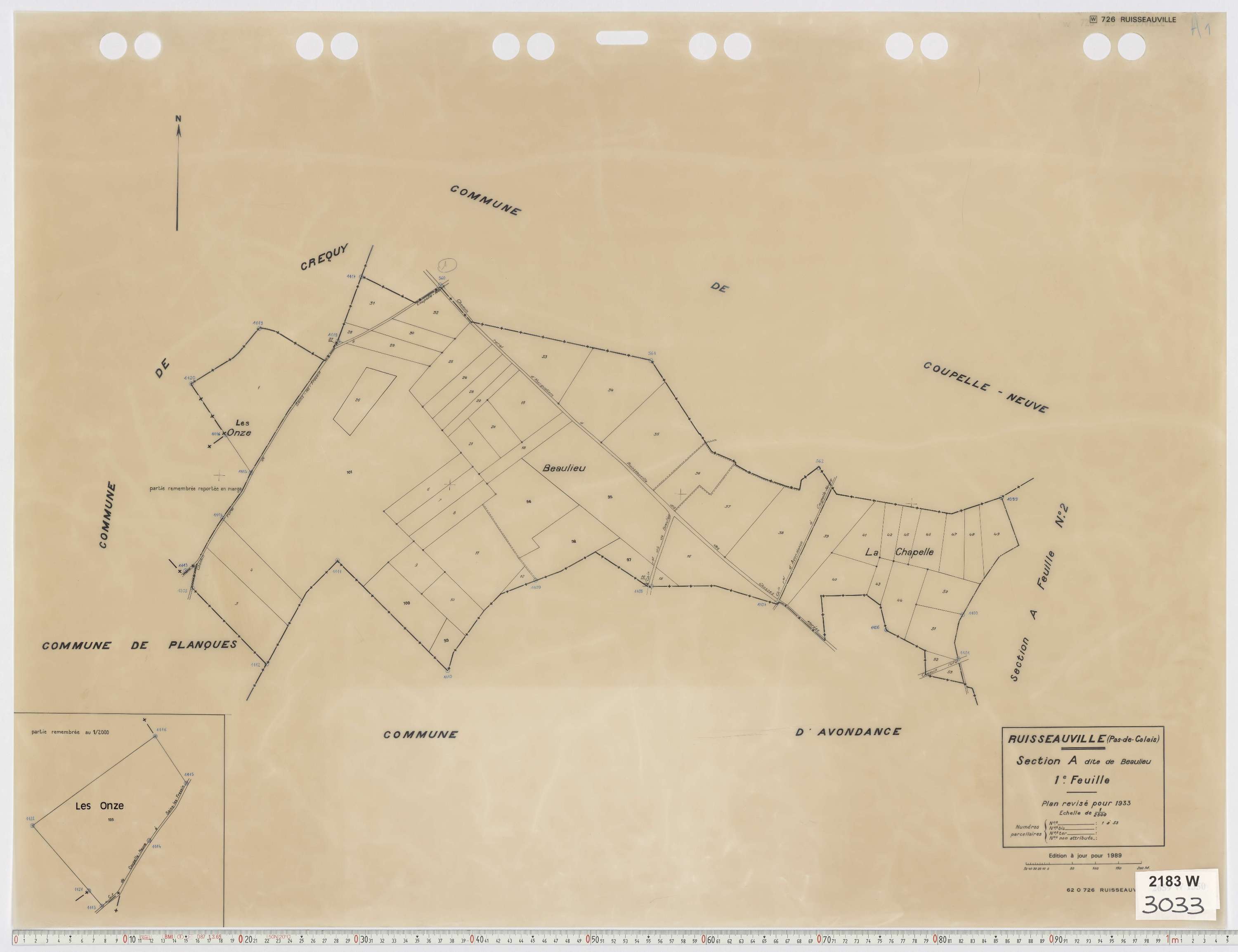 Ruisseauville - Section A, feuille 1.