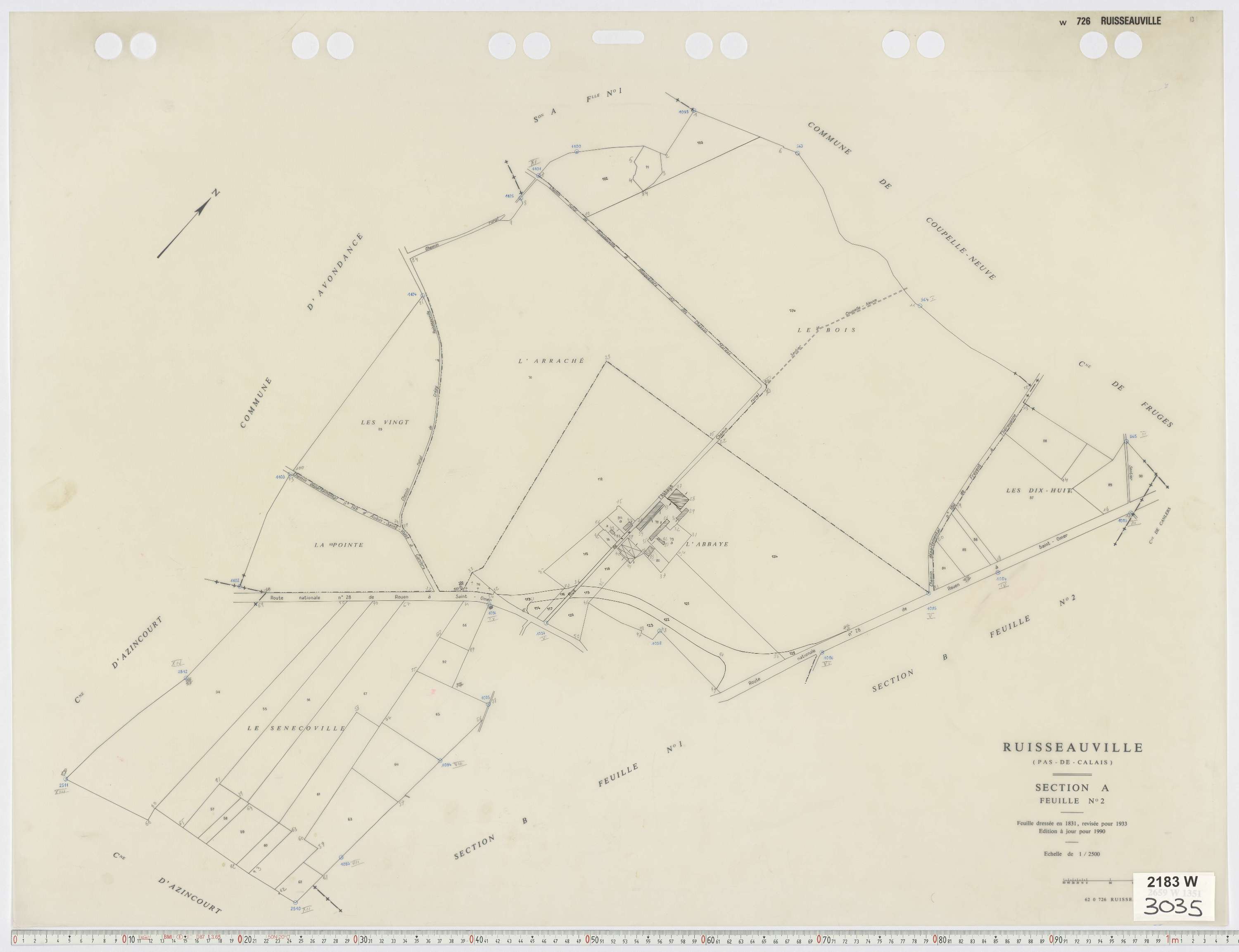 Ruisseauville - Section A, feuille 2.