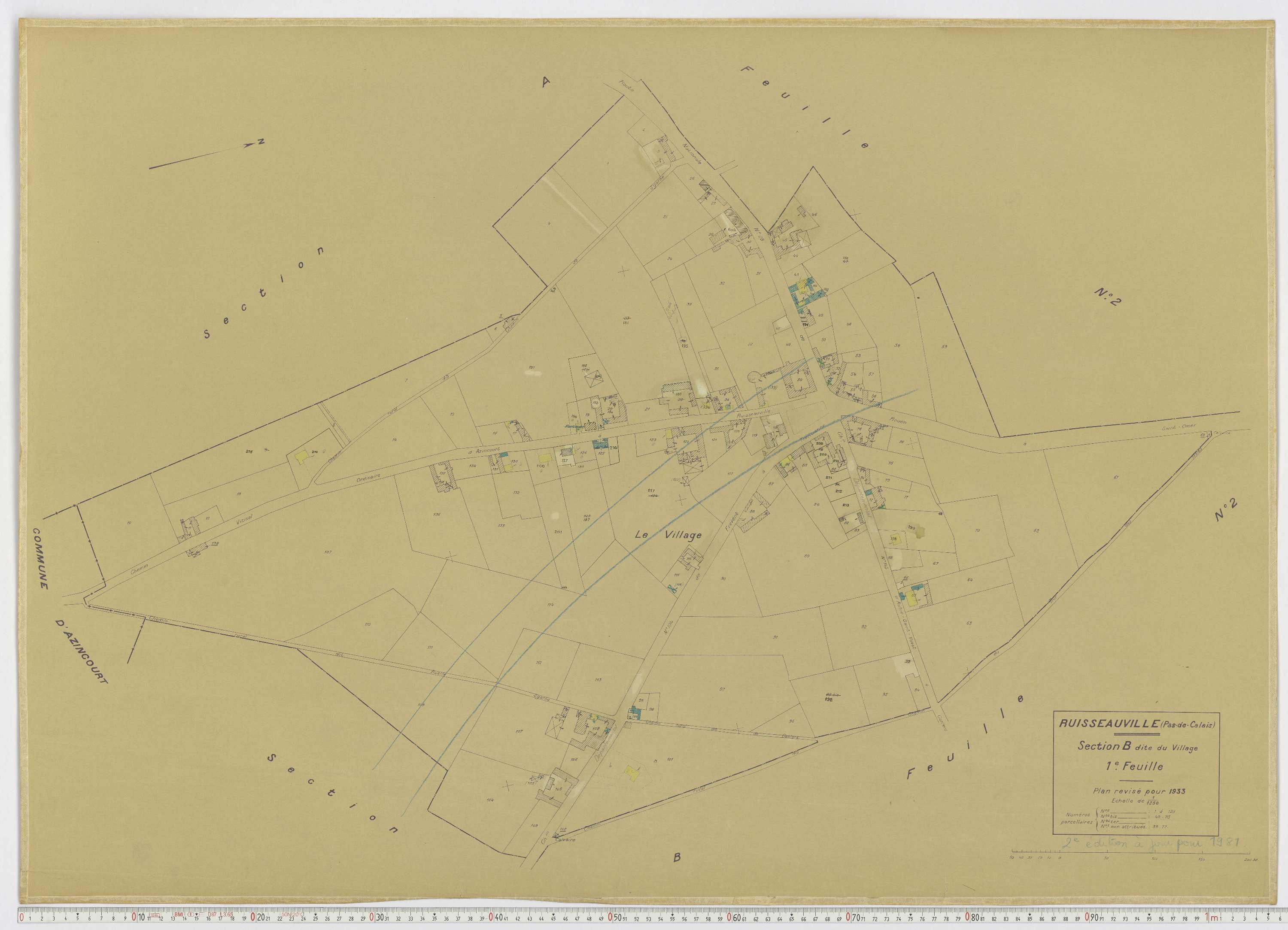 Ruisseauville - Section B, feuille 1.