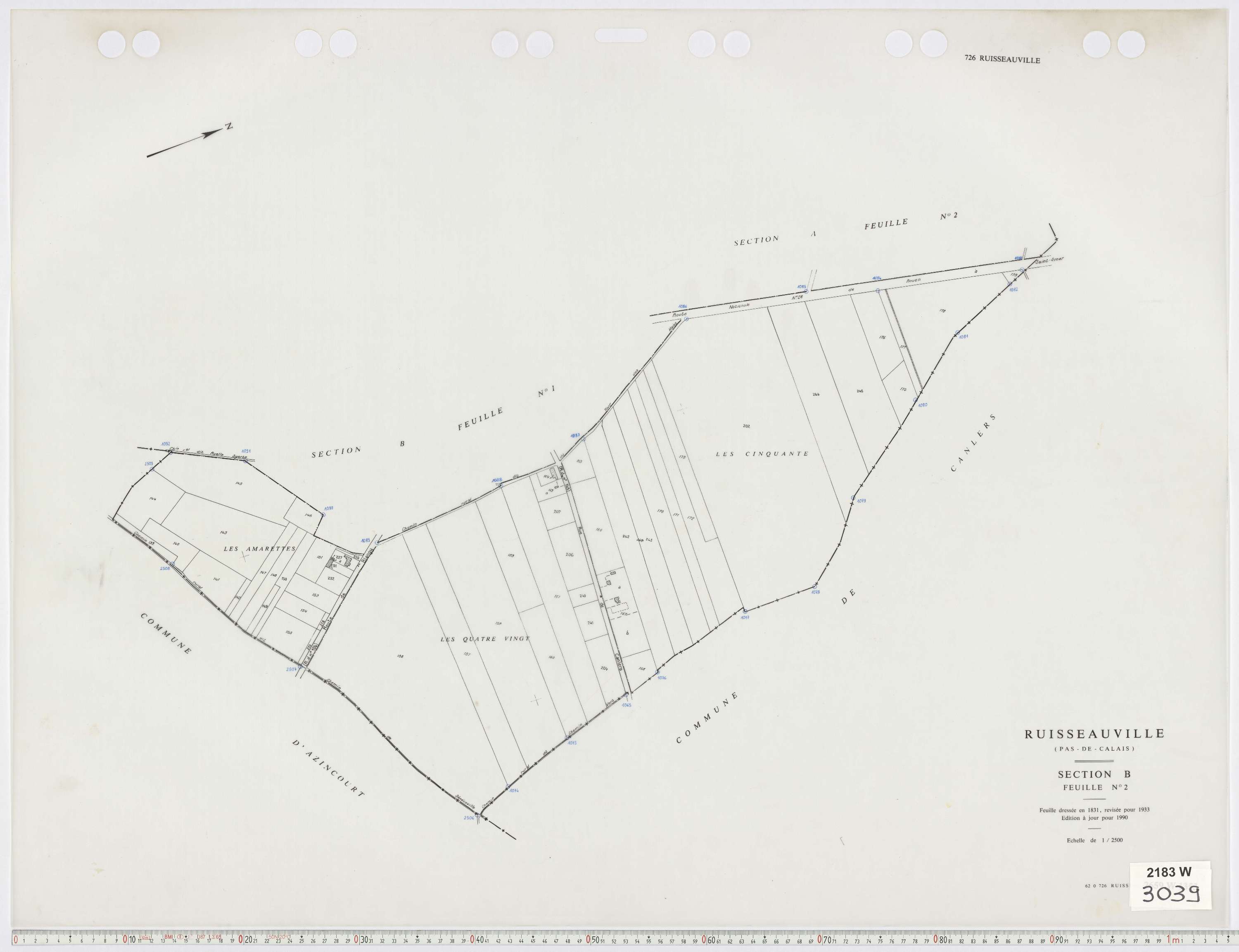 Ruisseauville - Section B, feuille 2.