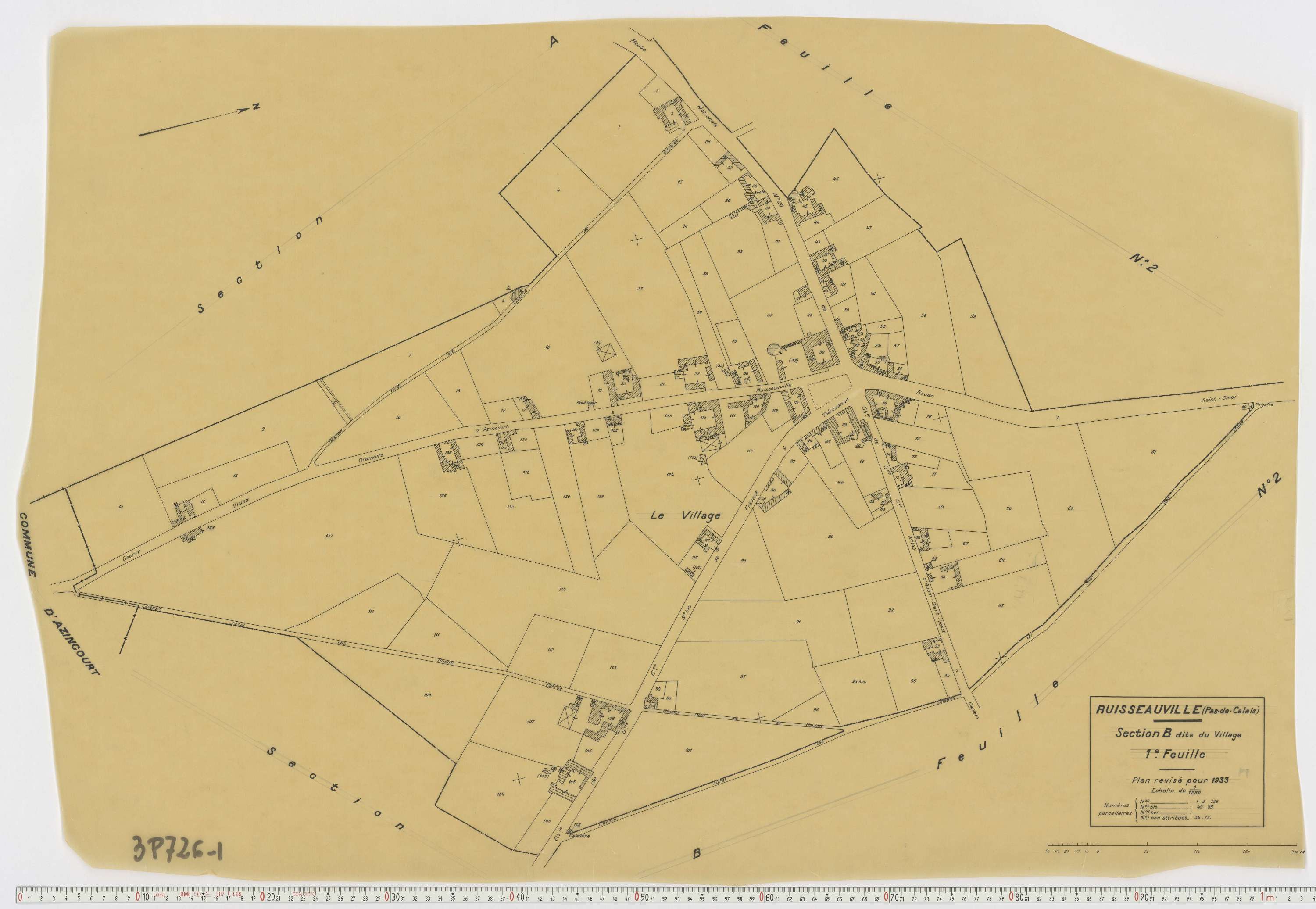 Ruisseauville - Section B, feuille 1.