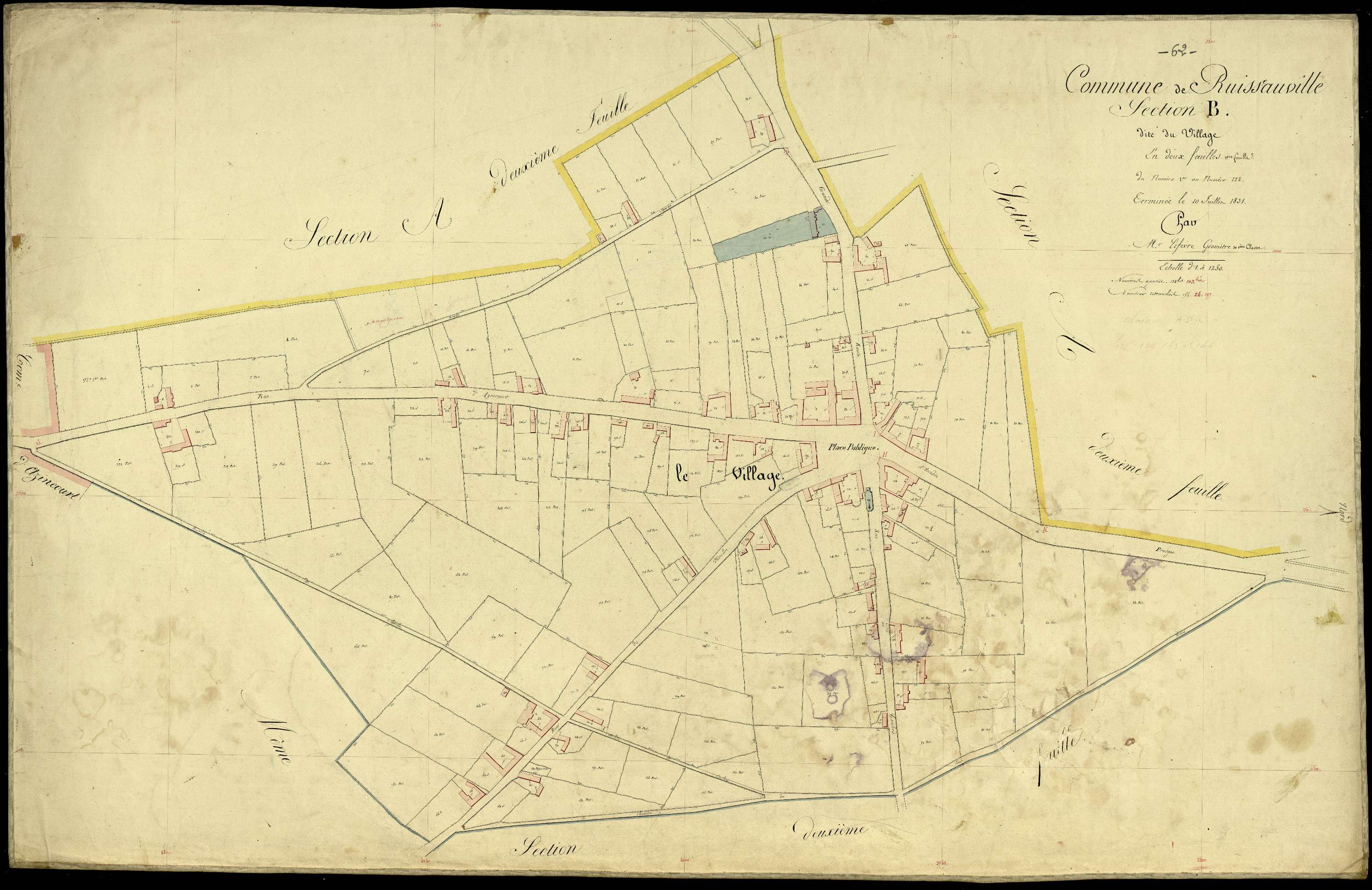Ruisseauville - Section B, 1re feuille