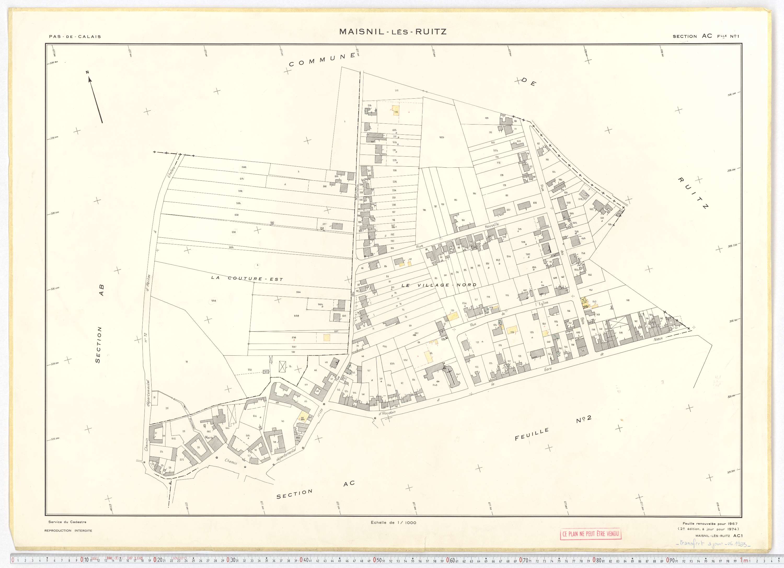 Ruitz - Section AC, feuille 1.