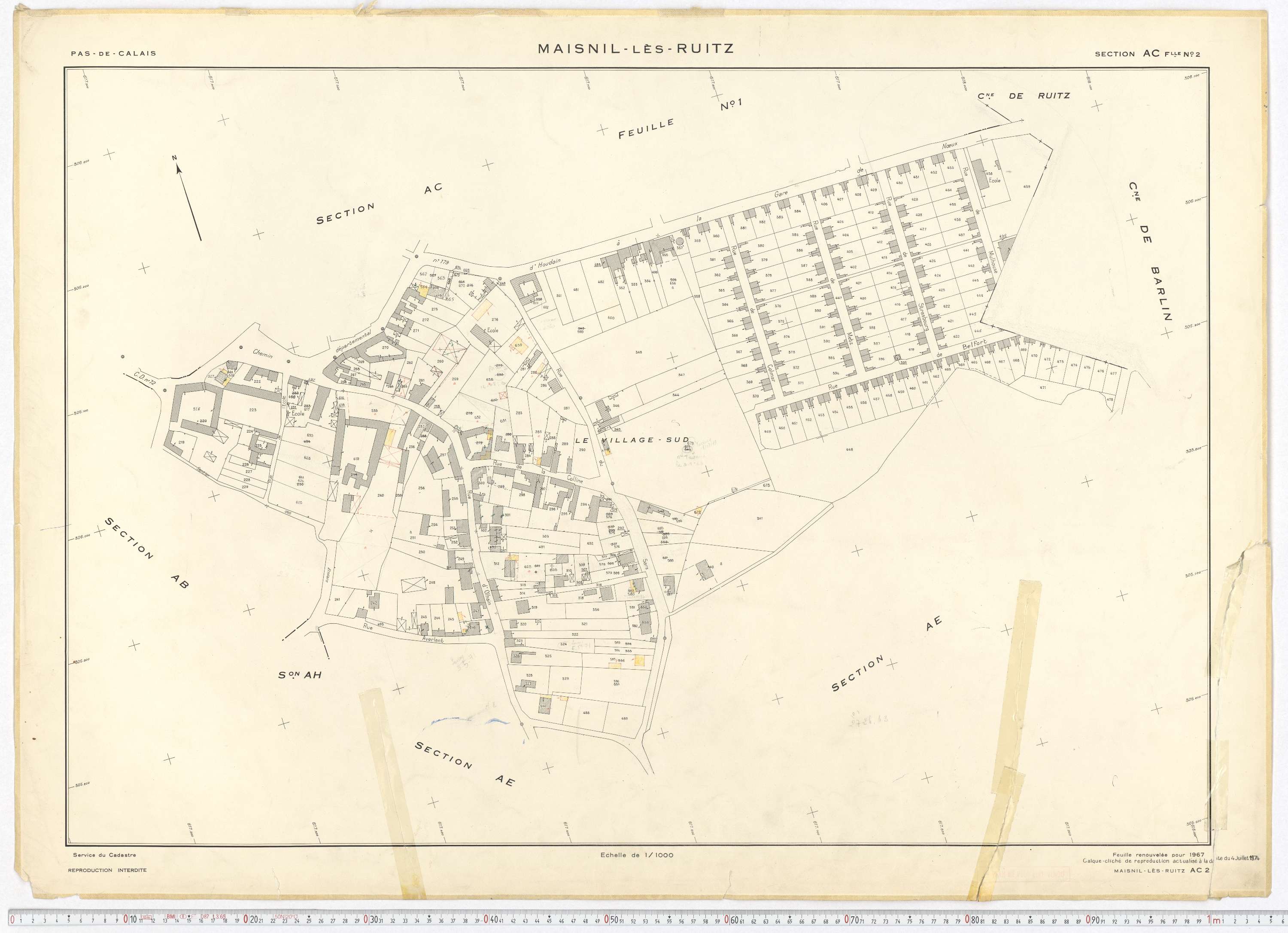 Ruitz - Section AC, feuille 1.