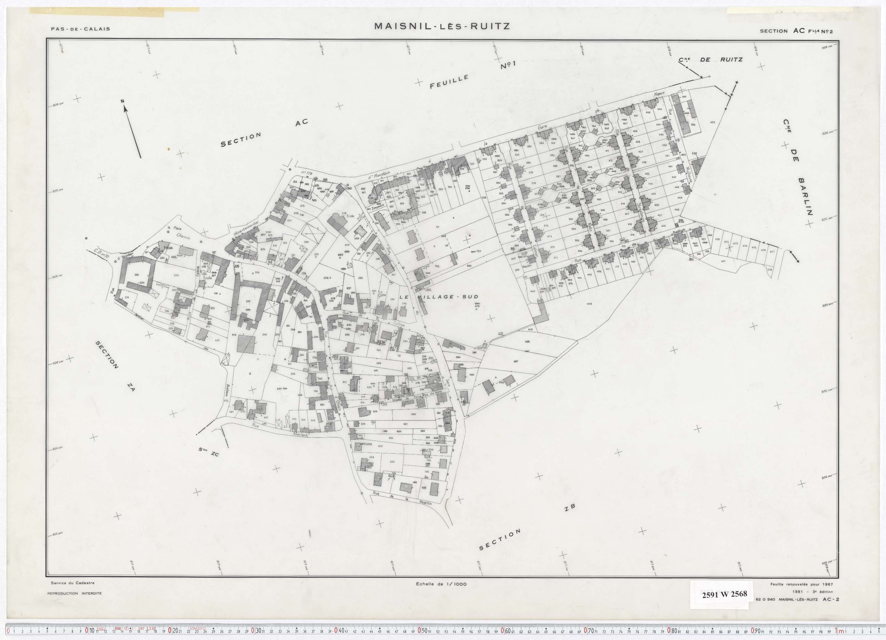 Ruitz - Section AC, feuille 1.