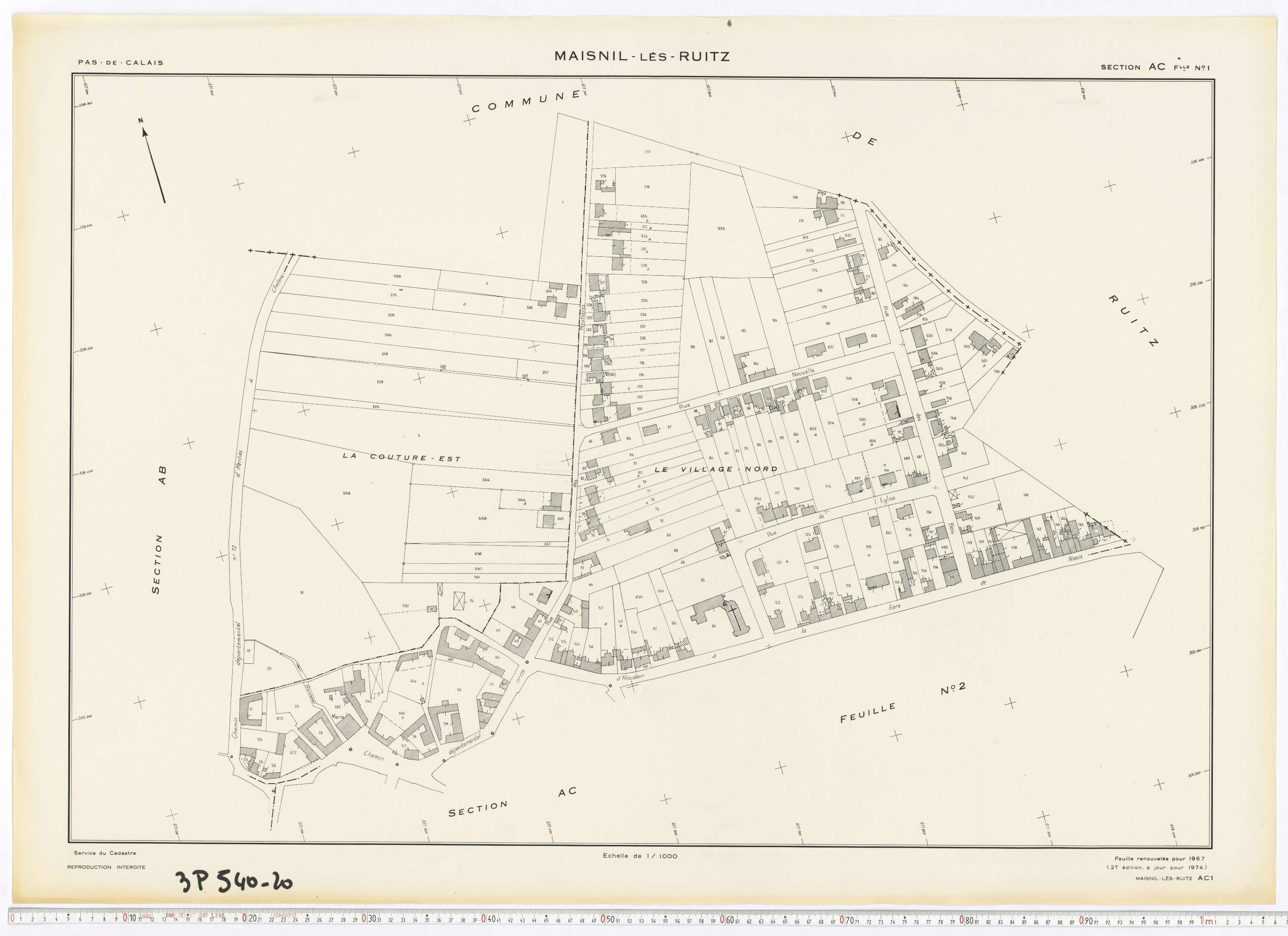 Ruitz - Section AC, feuille 1.