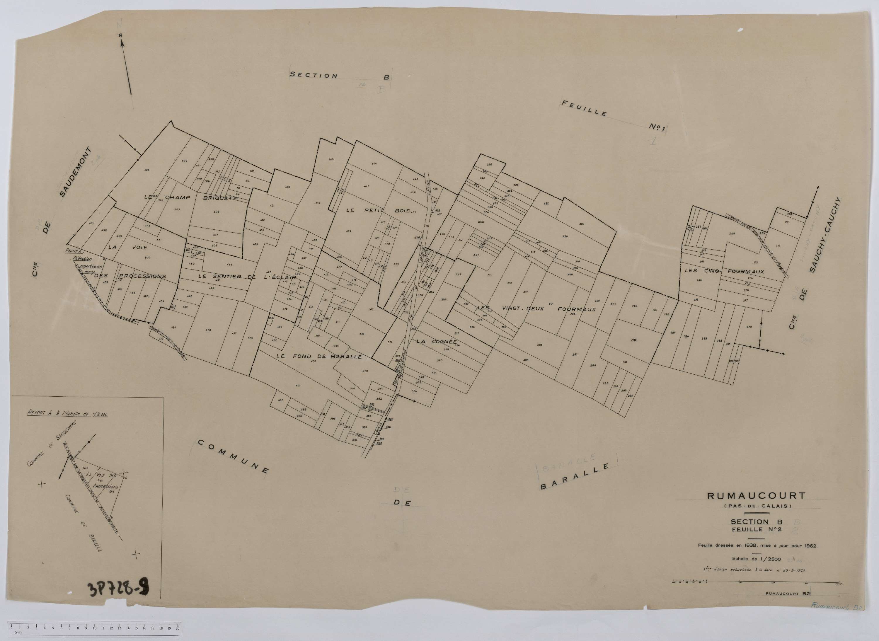Rumaucourt - Section B, feuille 2.