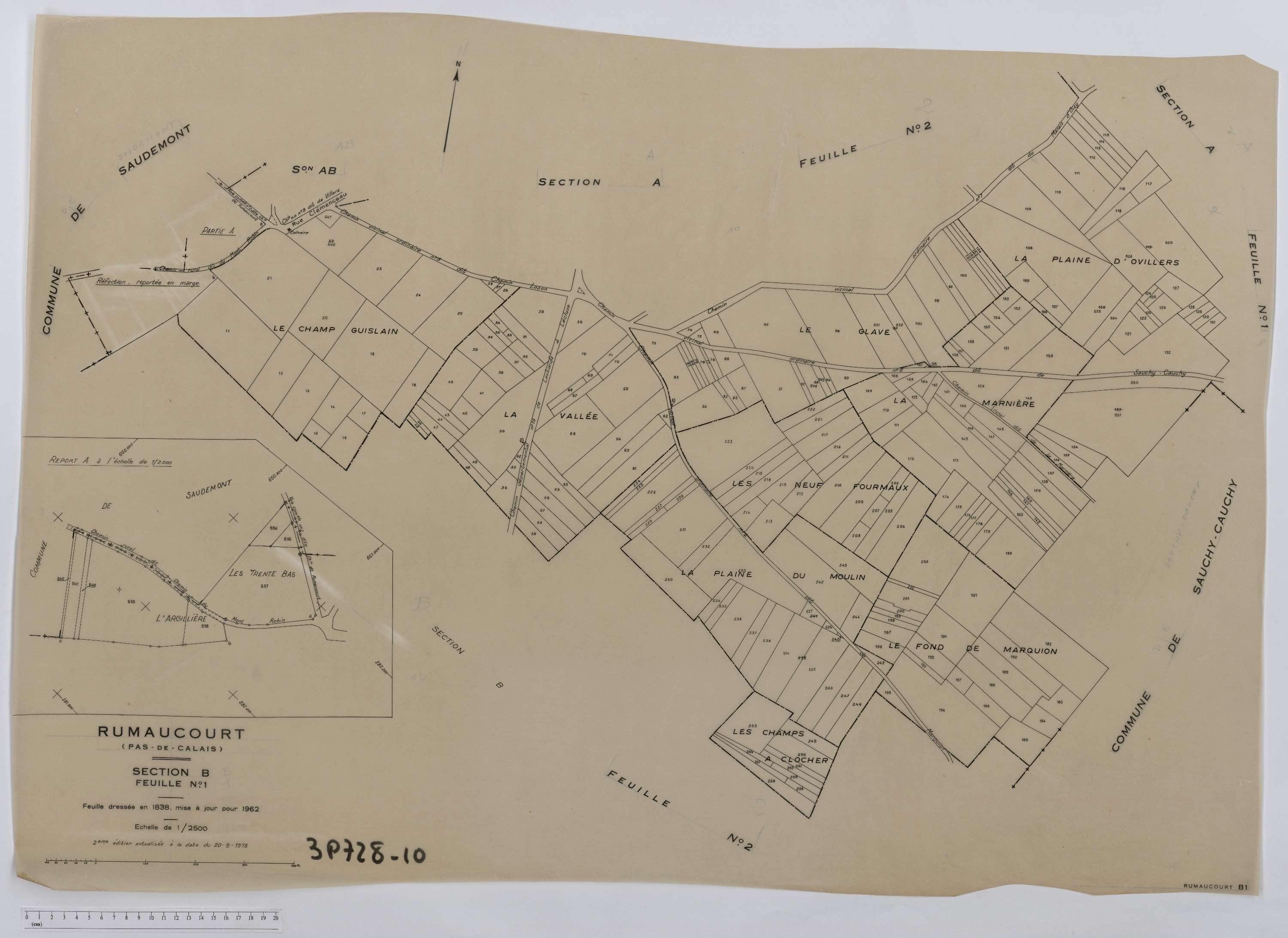 Rumaucourt - Section B, feuille 1.
