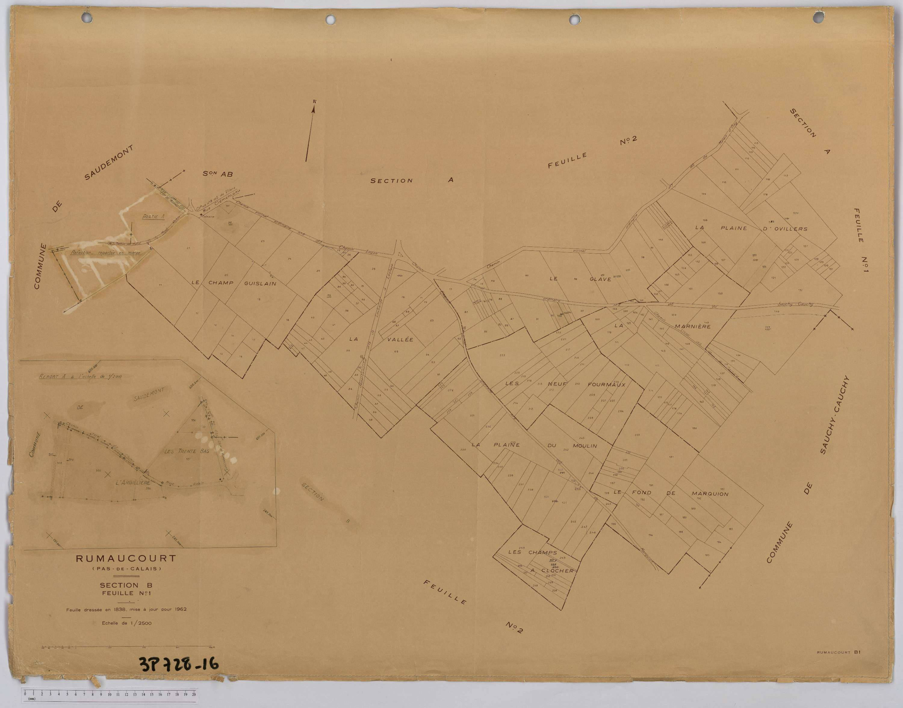 Rumaucourt - Section B, feuille 1.