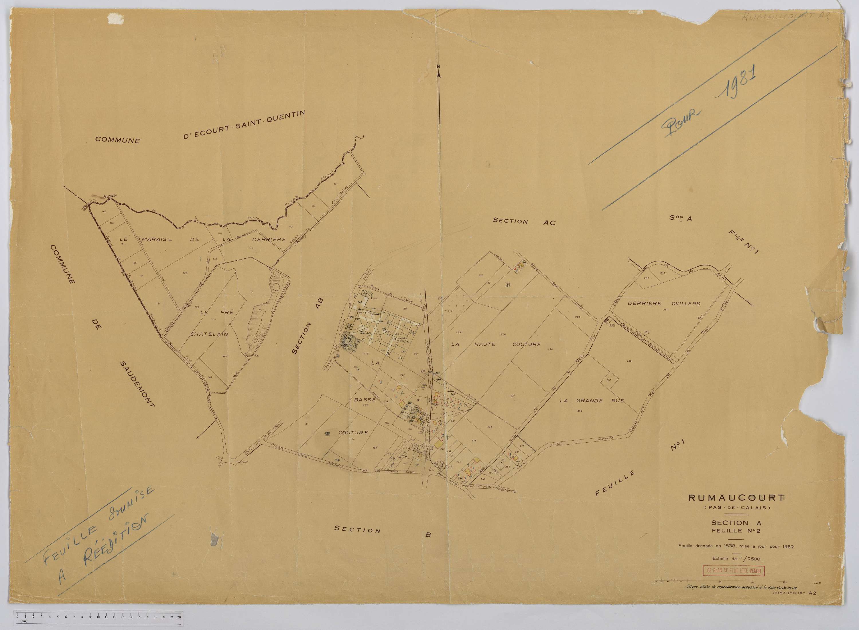 Rumaucourt - Section A, feuille 2.