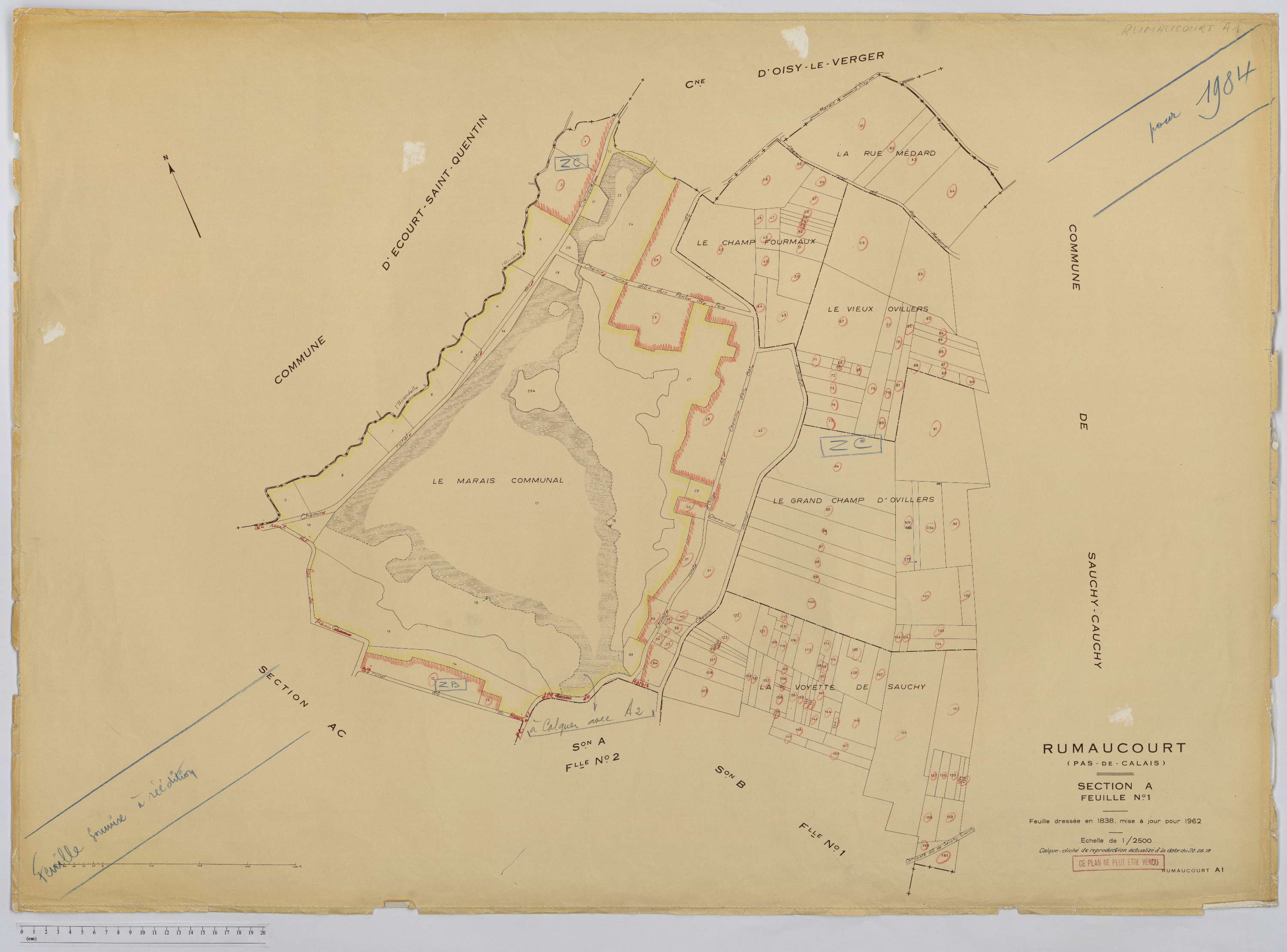 Rumaucourt - Section A, feuille 1.
