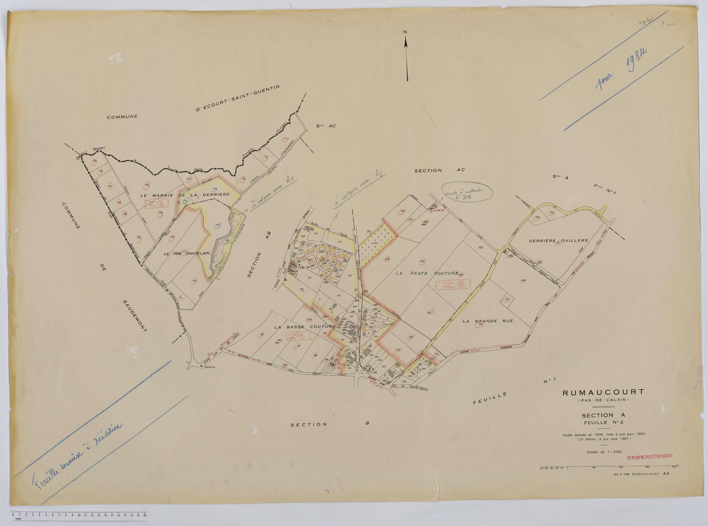 Rumaucourt - Section A, feuille 2.
