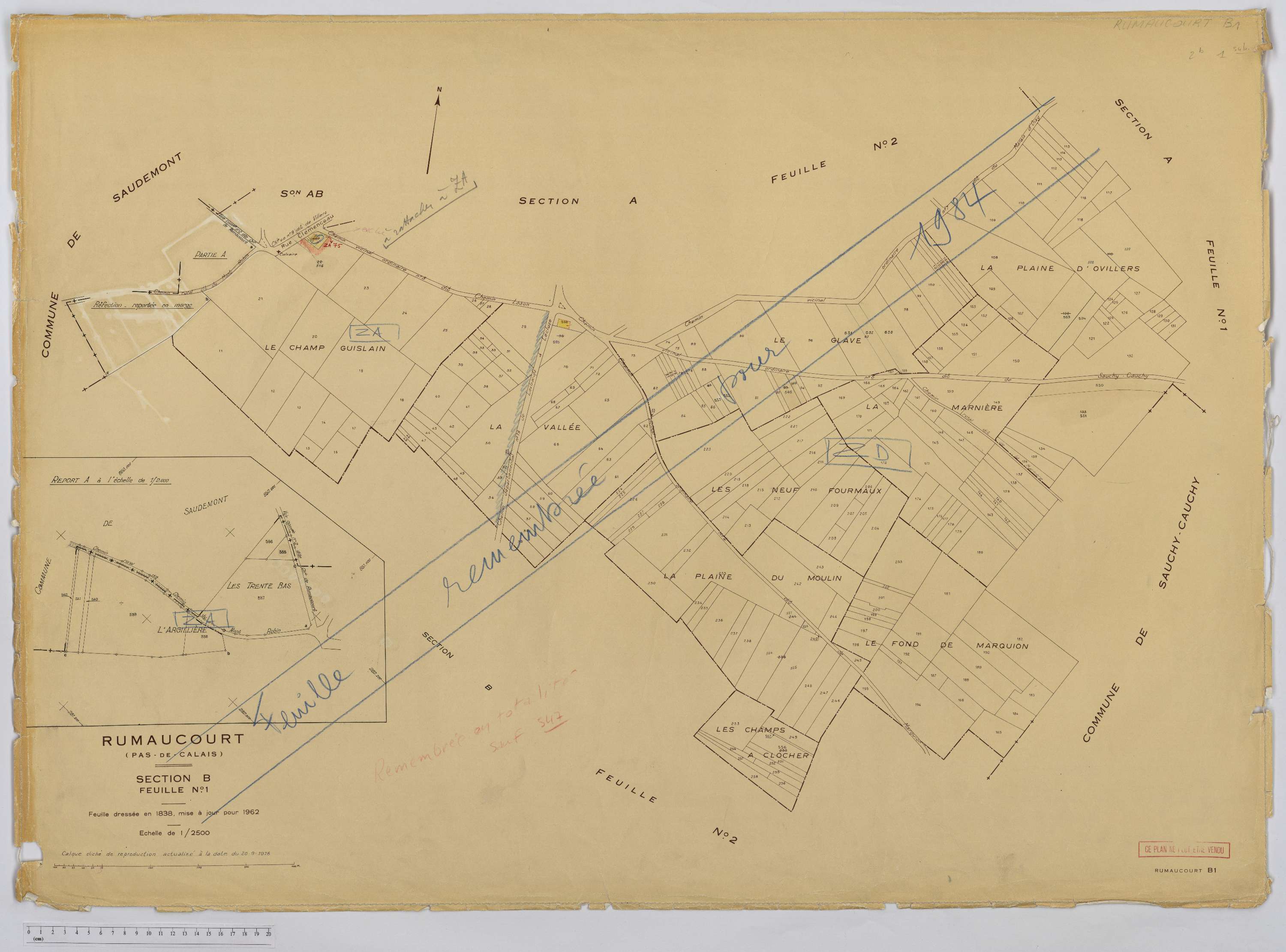 Rumaucourt - Section B, feuille 1.