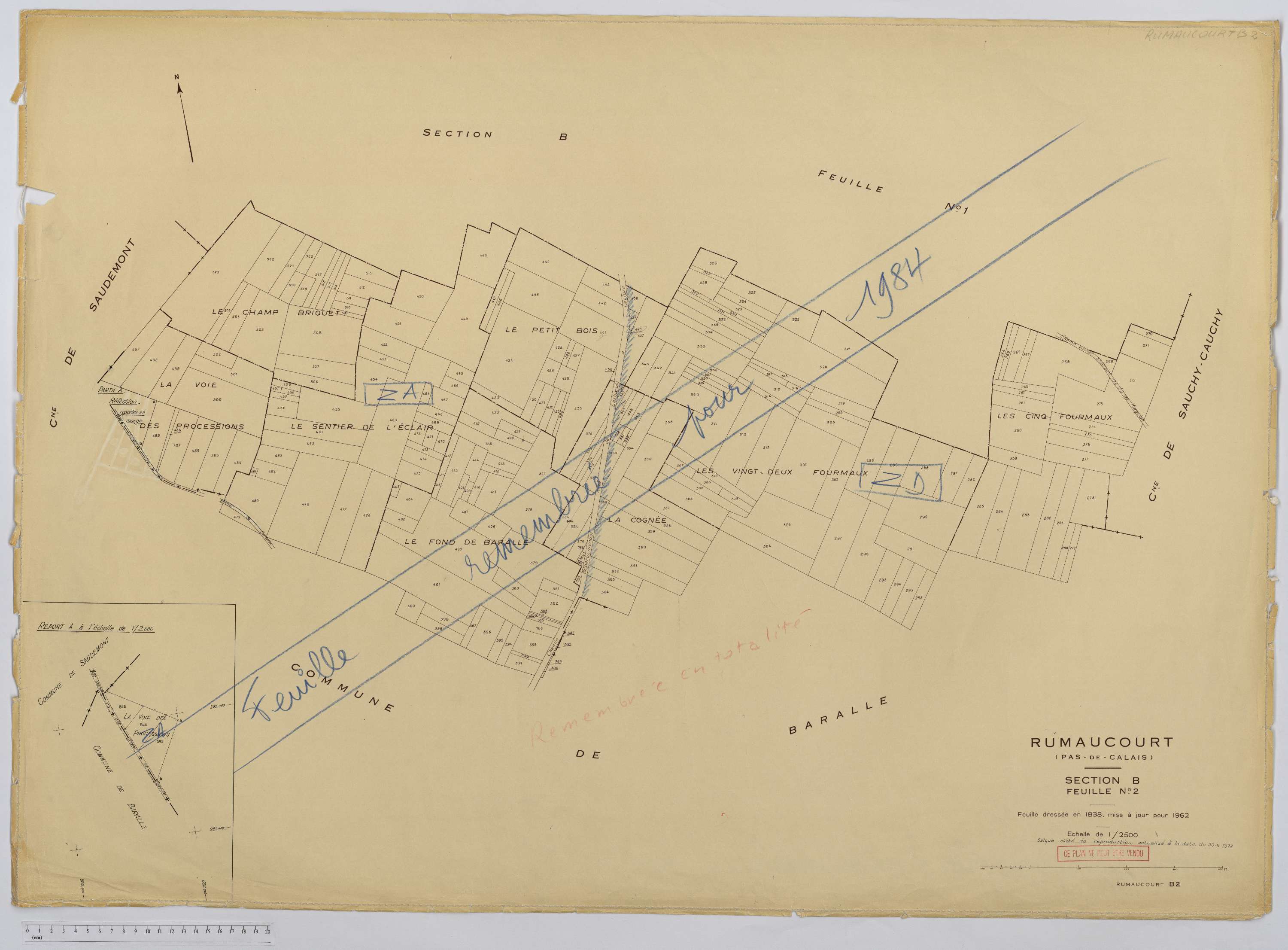 Rumaucourt - Section B, feuille 2.