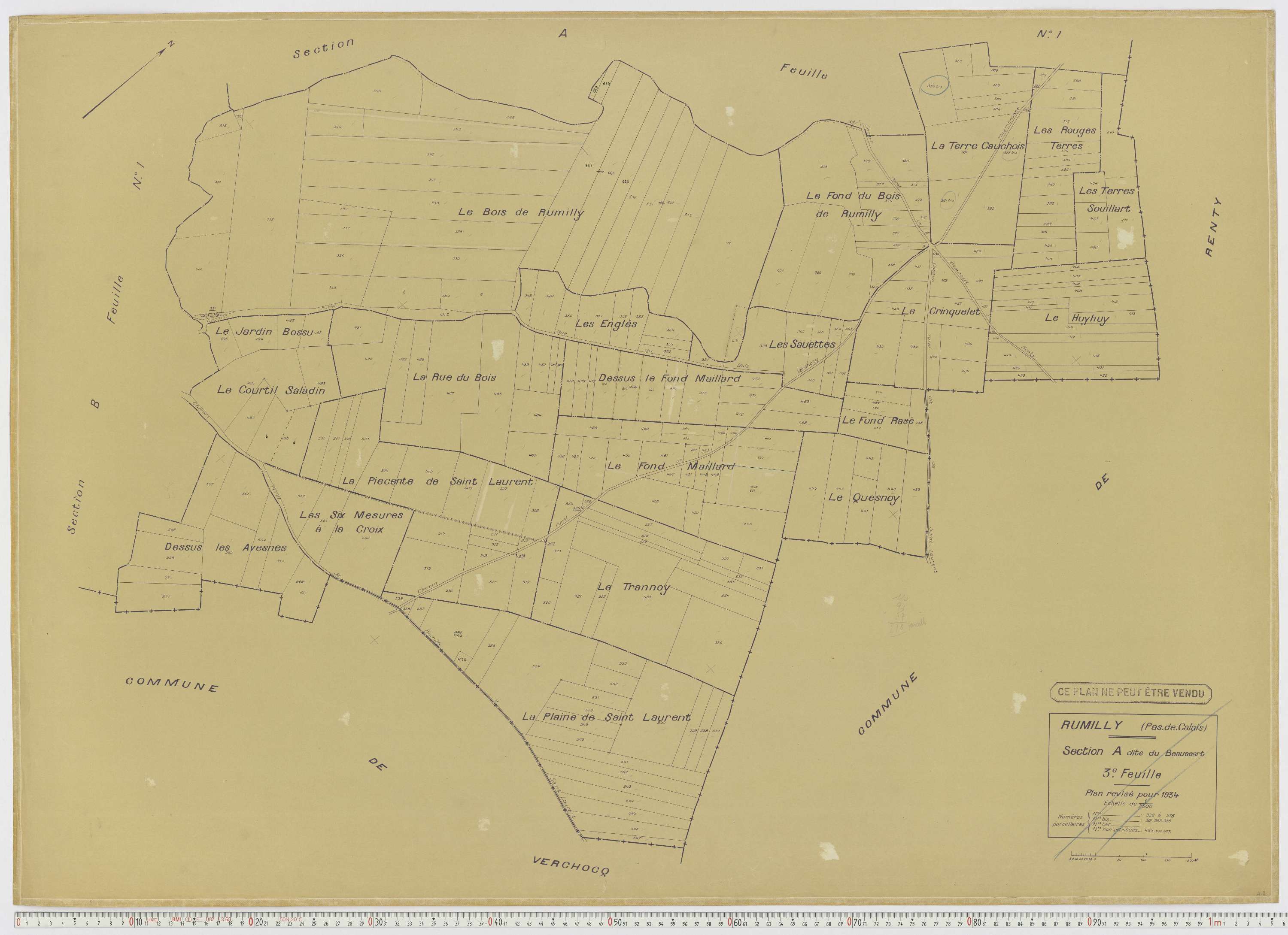 Rumilly - Section A, feuille 3.