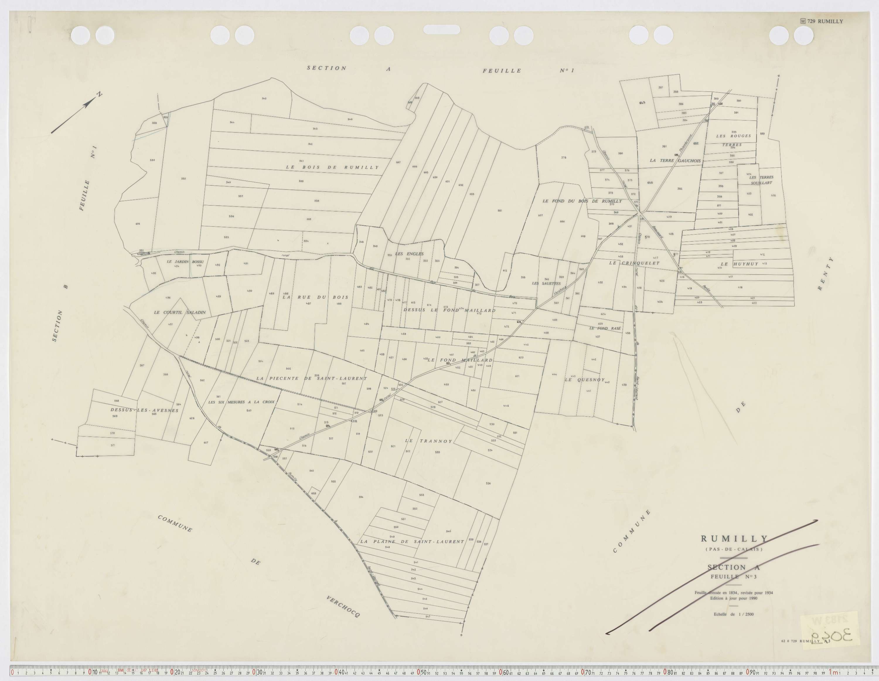 Rumilly - Section A, feuille 3.