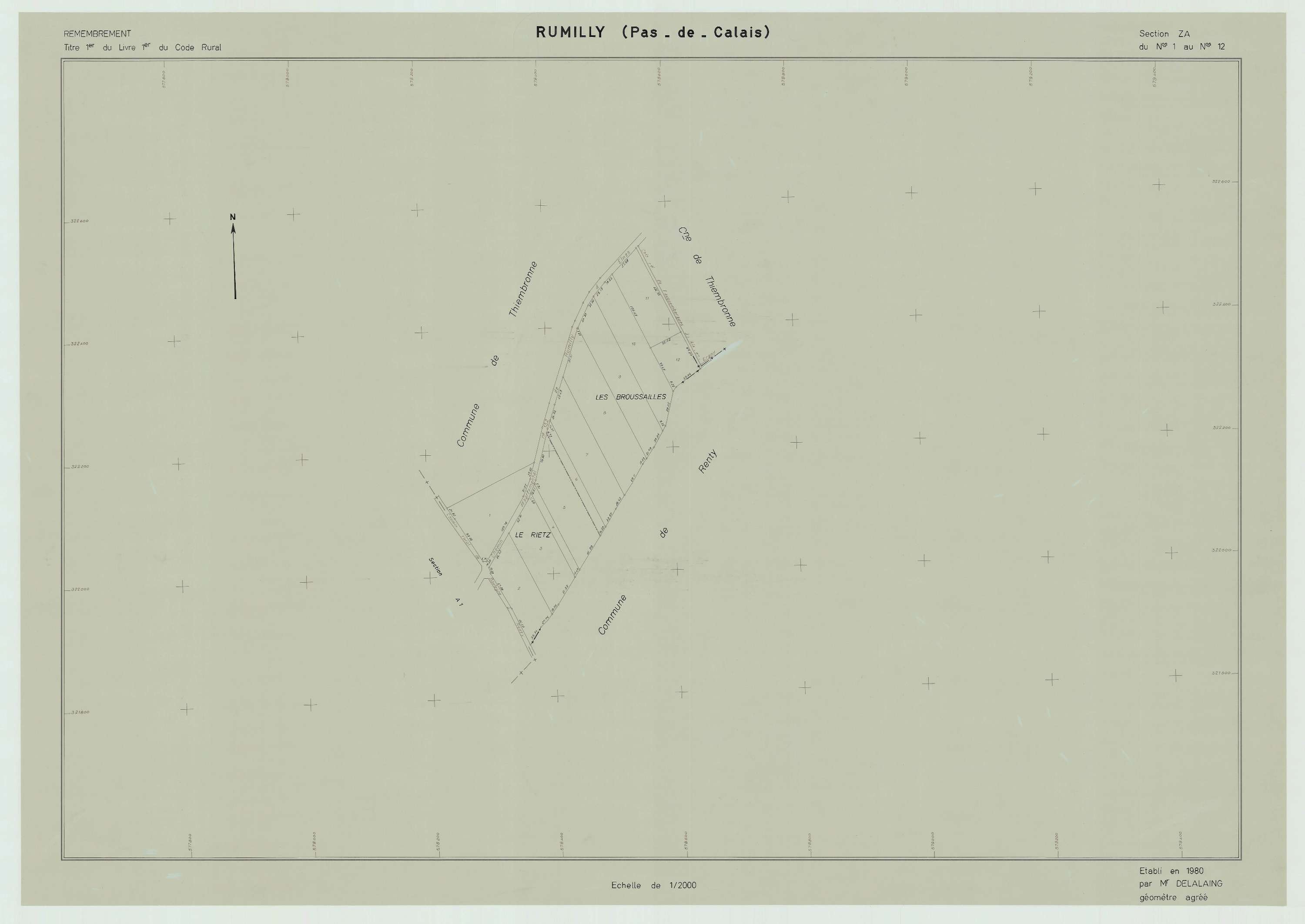 Rumilly - Plan de remembrement : section ZA.