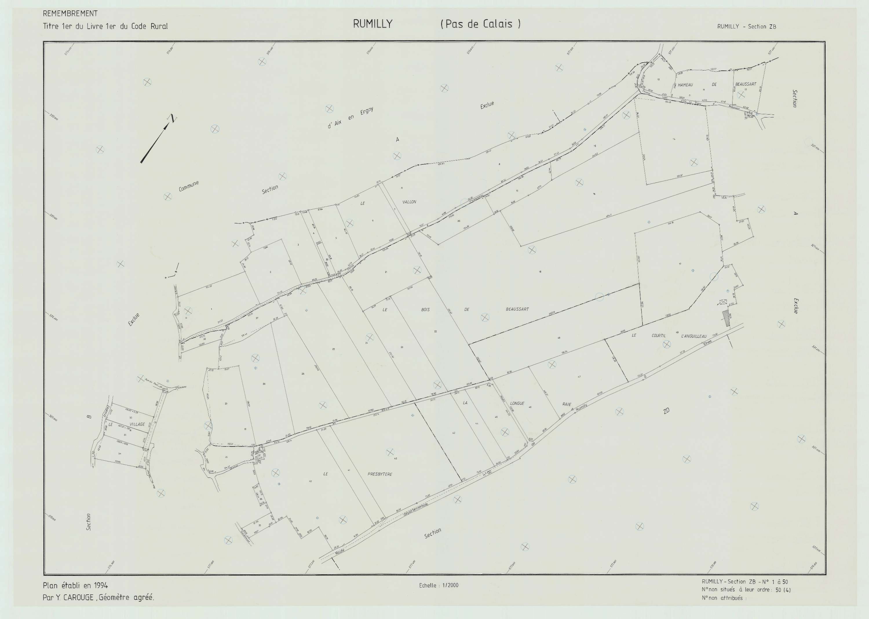 Rumilly - Plan de remembrement : section ZB.