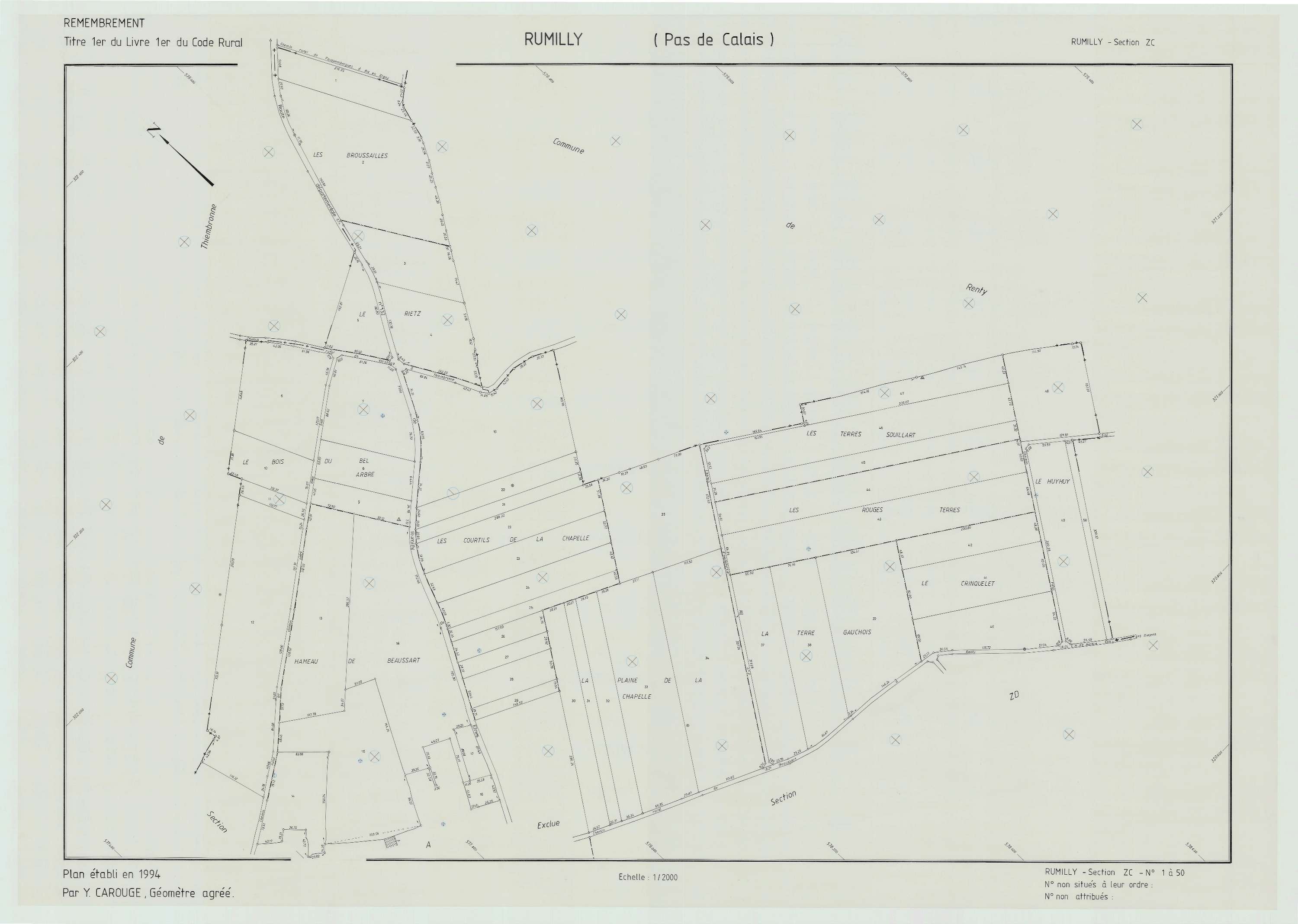 Rumilly - Plan de remembrement : section ZC.