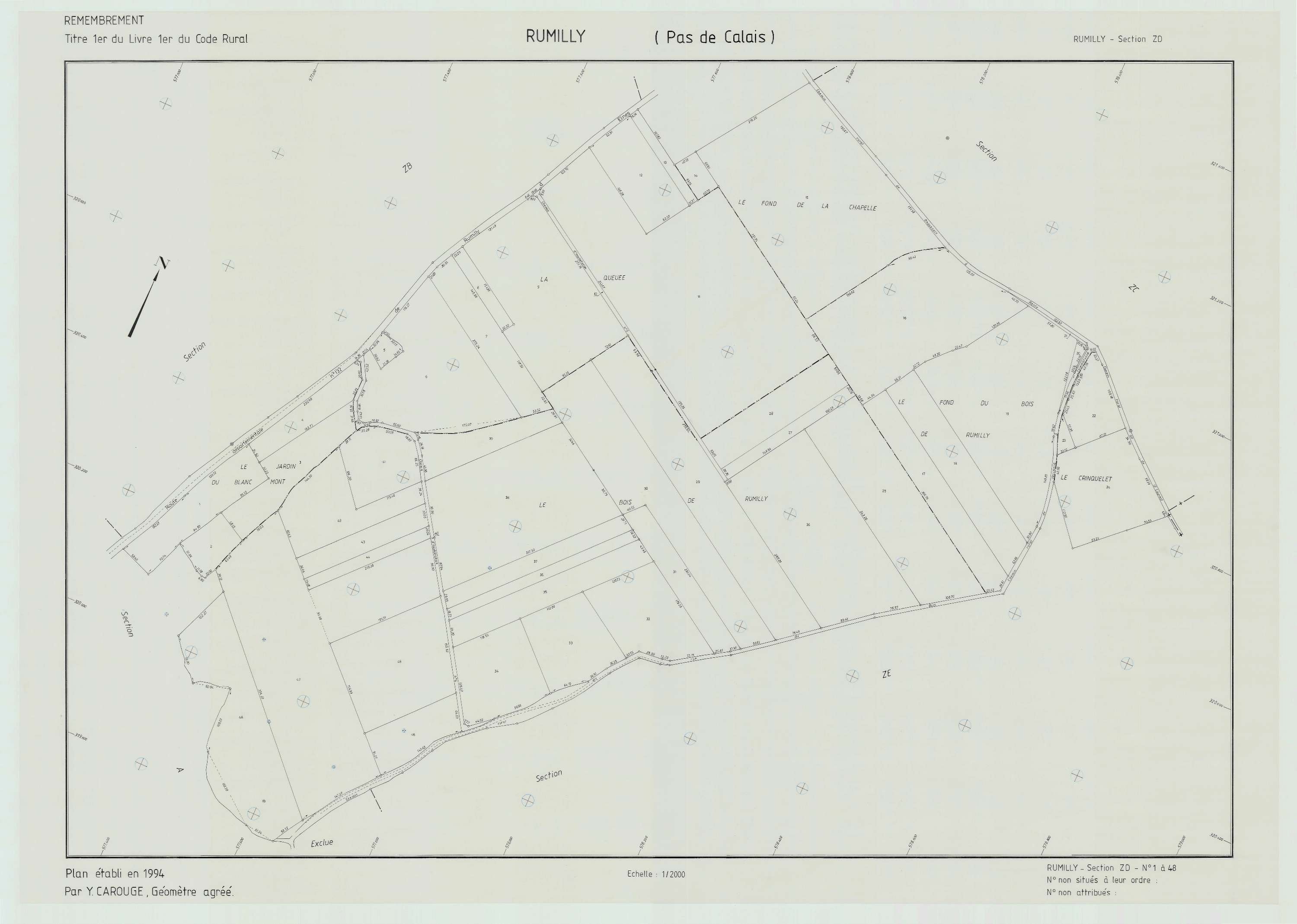 Rumilly - Plan de remembrement : section ZD.