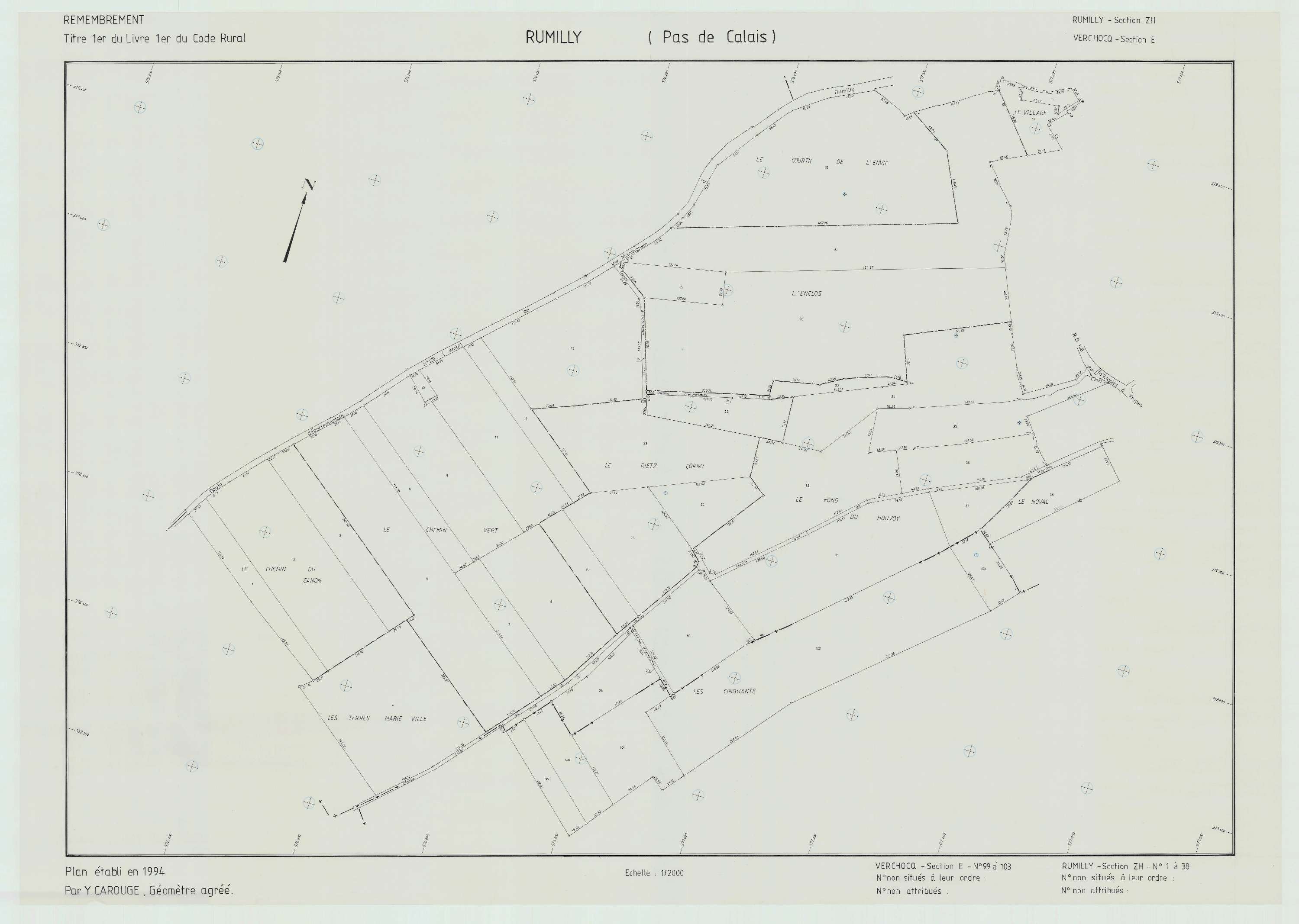 Rumilly - Plan de remembrement : section ZH.