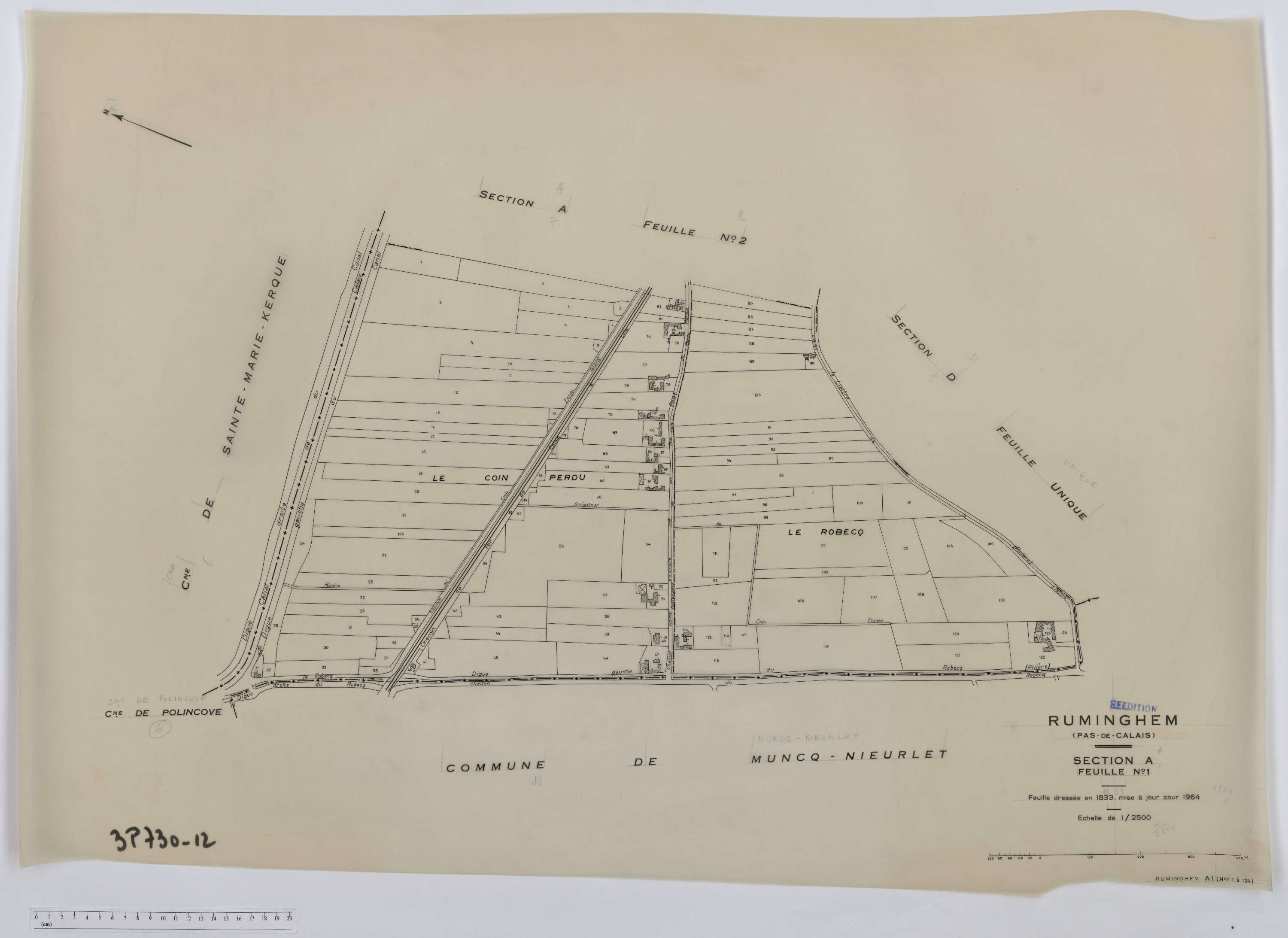 Ruminghem - Section A, feuille 1.