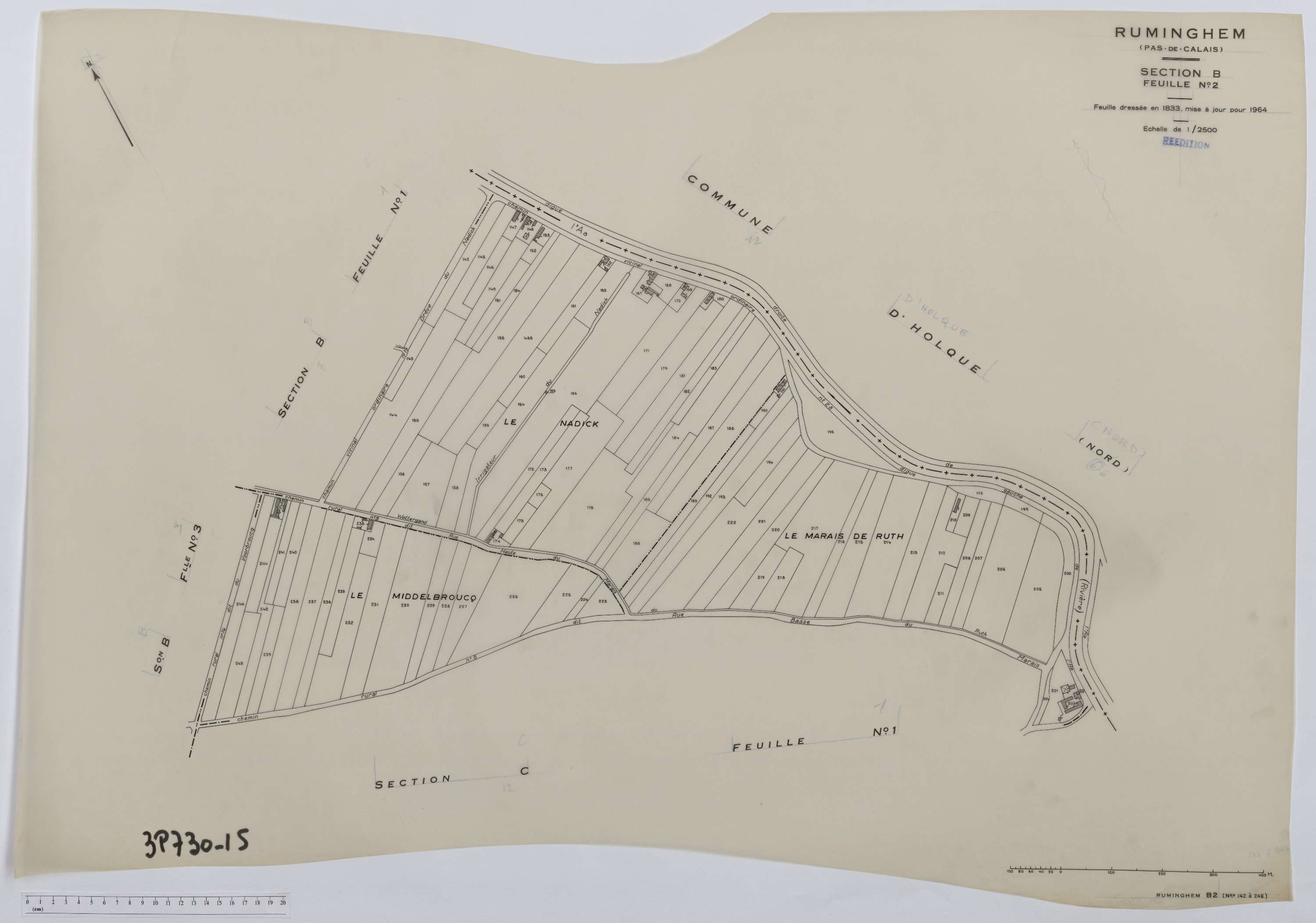 Ruminghem - Section B, feuille 2.