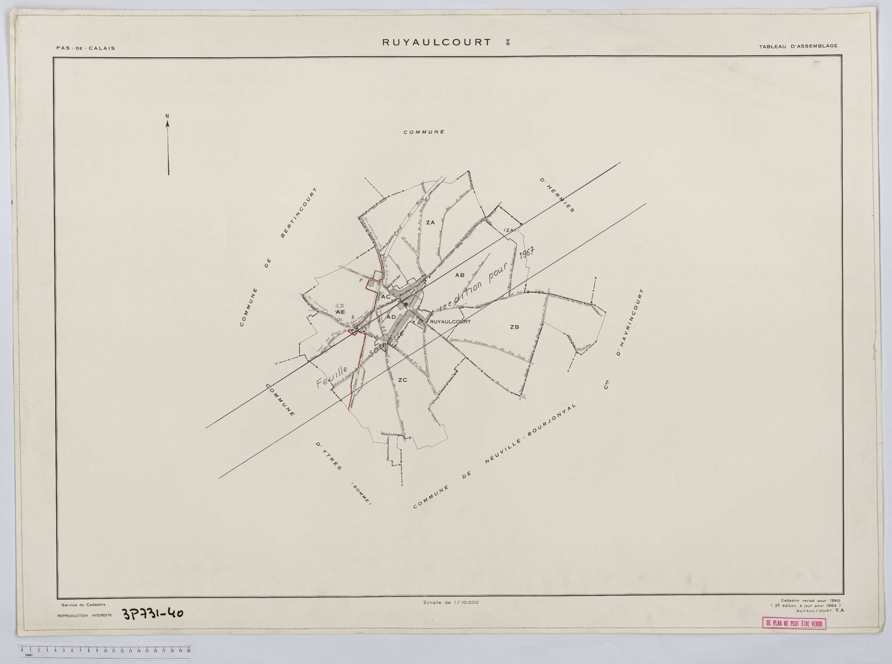 Ruyaulcourt - Tableau d'assemblage.