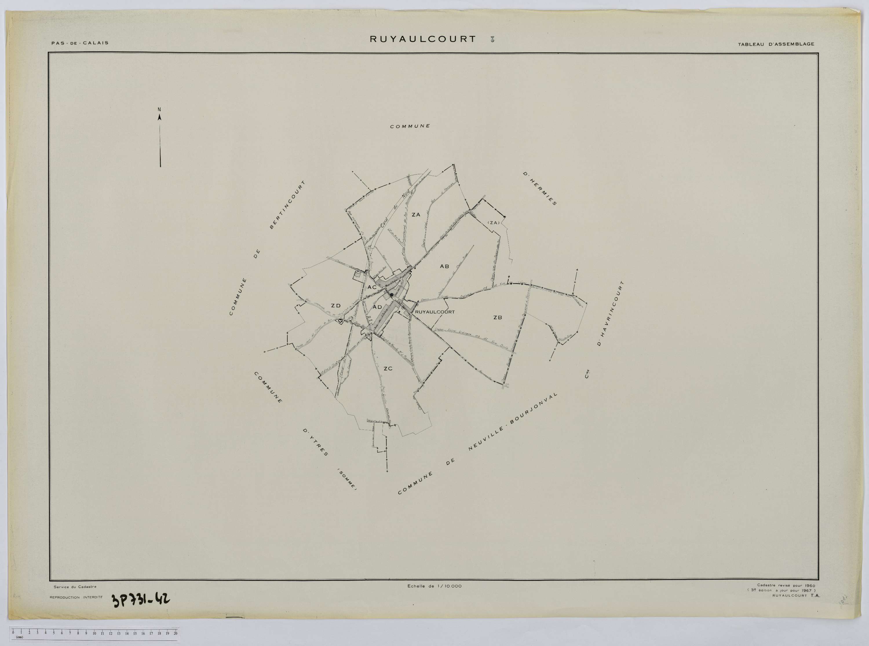 Ruyaulcourt - Tableau d'assemblage.