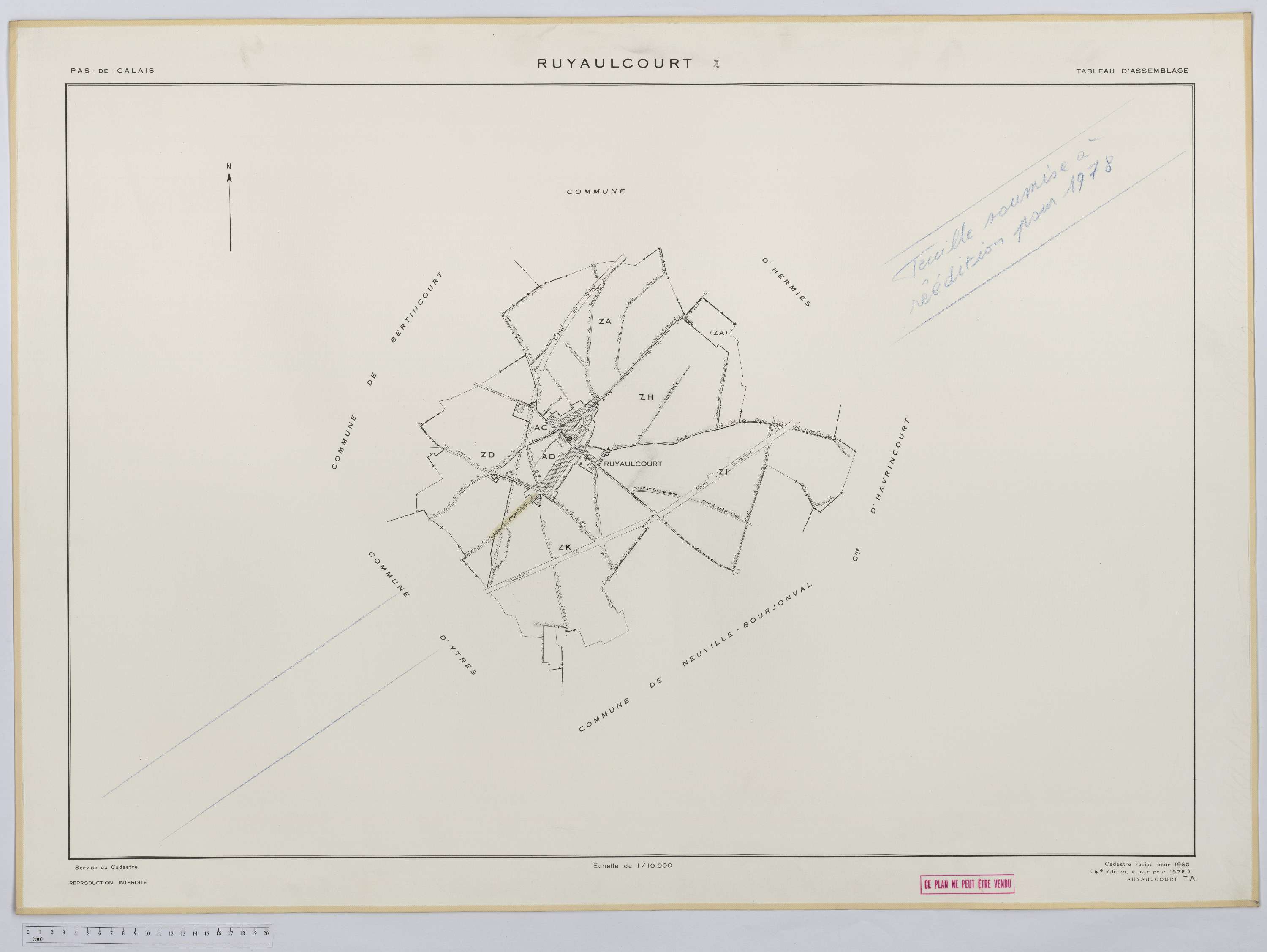 Ruyaulcourt - Tableau d'assemblage.