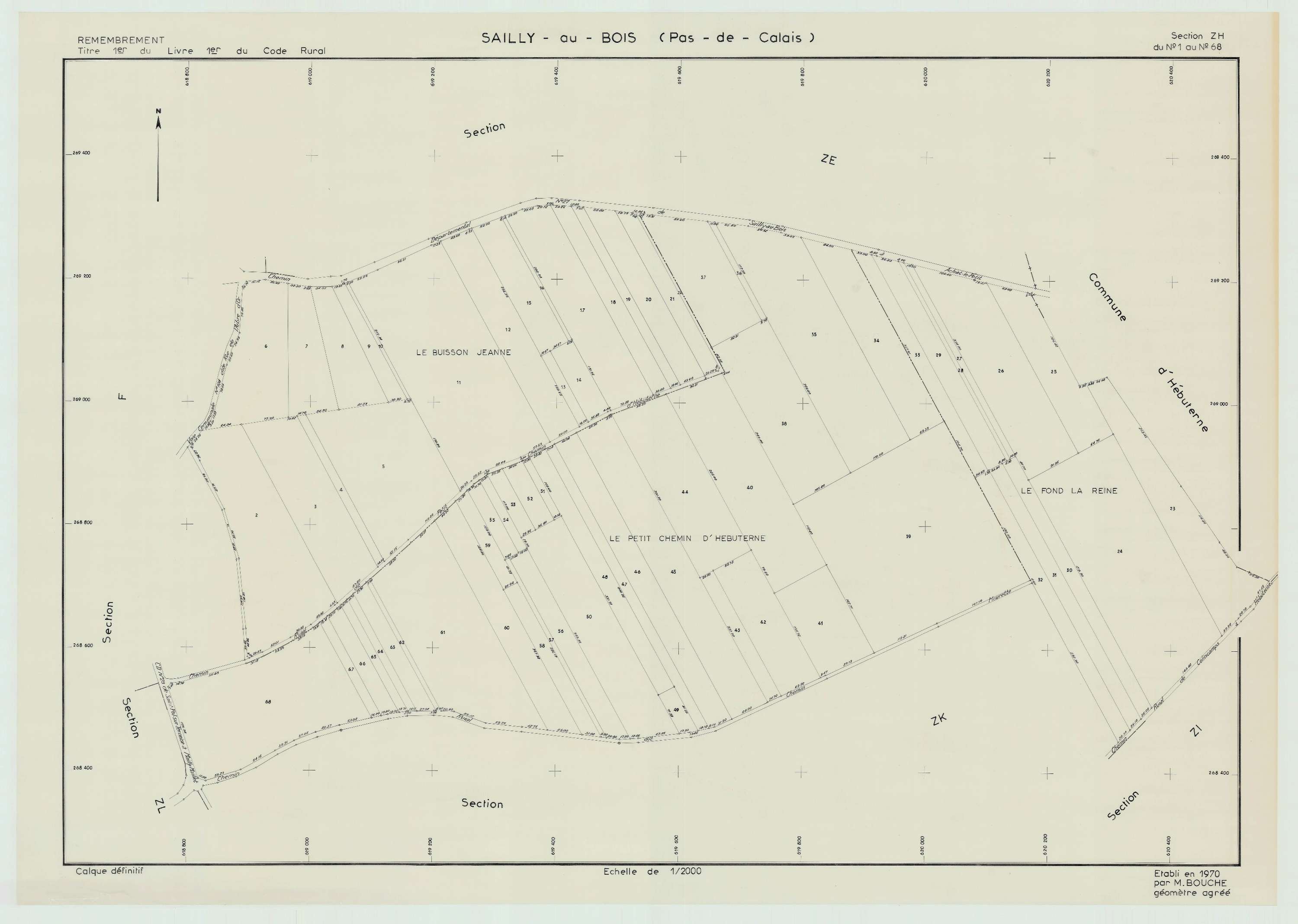 Sailly-au-Bois - Plan de remembrement : section ZH.