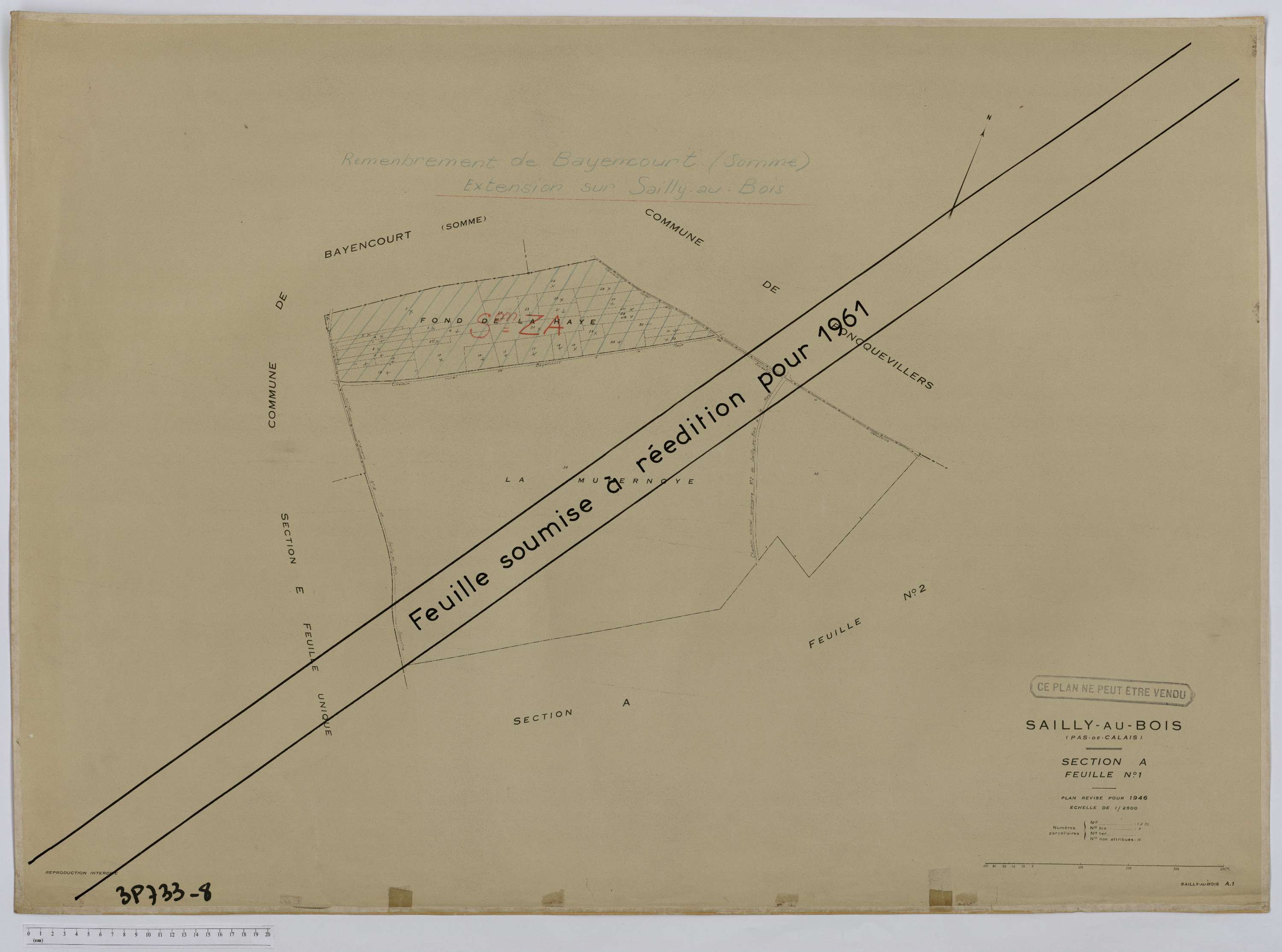 Sailly-au-Bois - Section A, feuille 1.