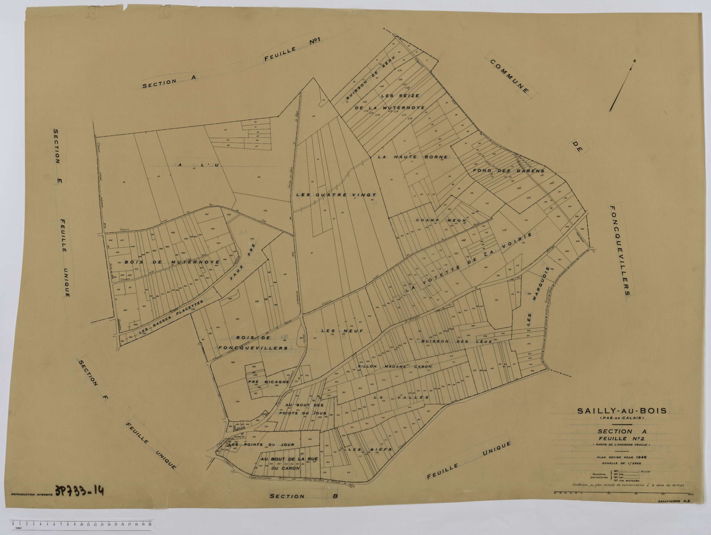 Sailly-au-Bois - Section A, feuille 2.