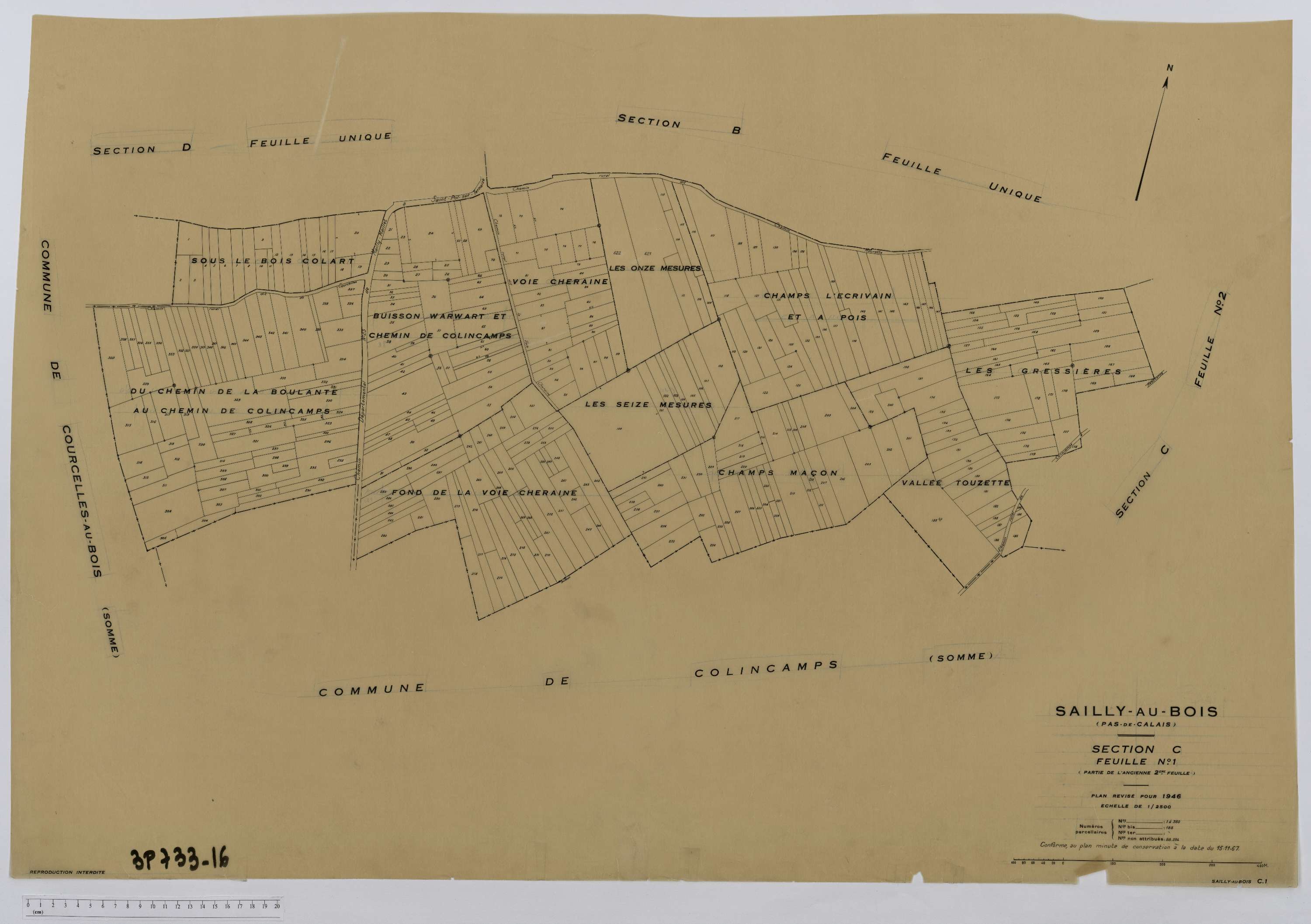 Sailly-au-Bois - Section C, feuille 1.