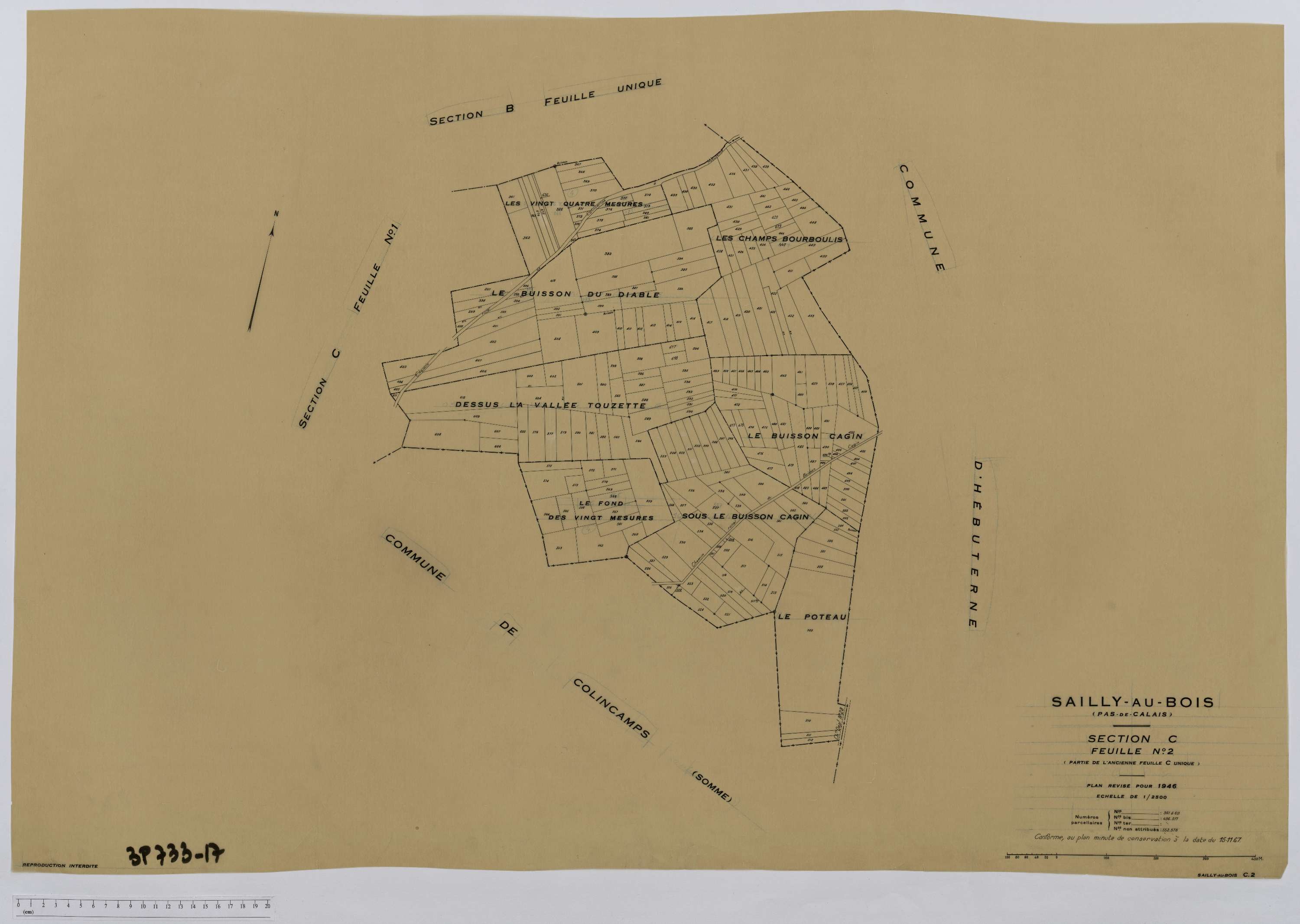 Sailly-au-Bois - Section C, feuille 2.