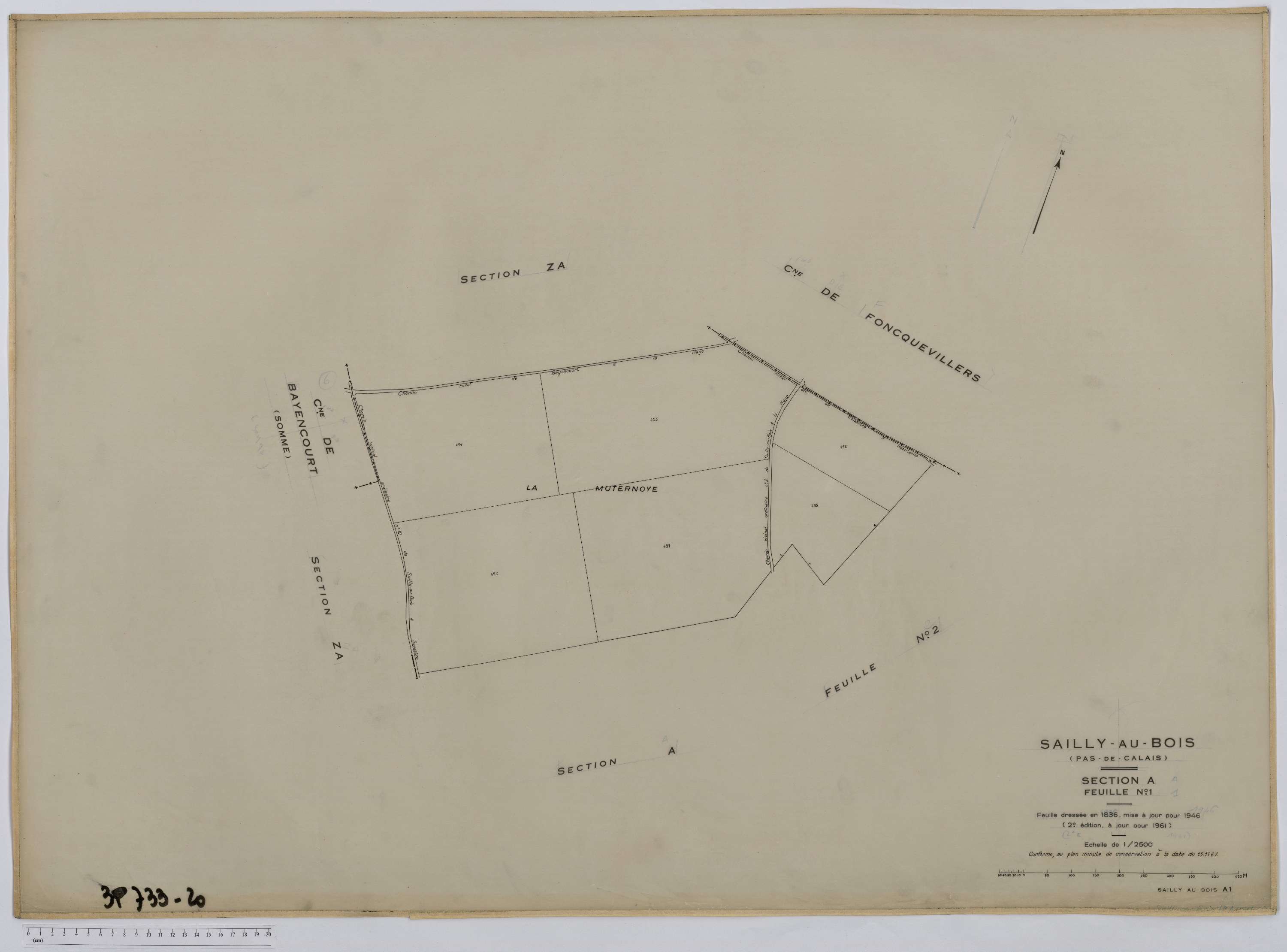 Sailly-au-Bois - Section A, feuille 1.