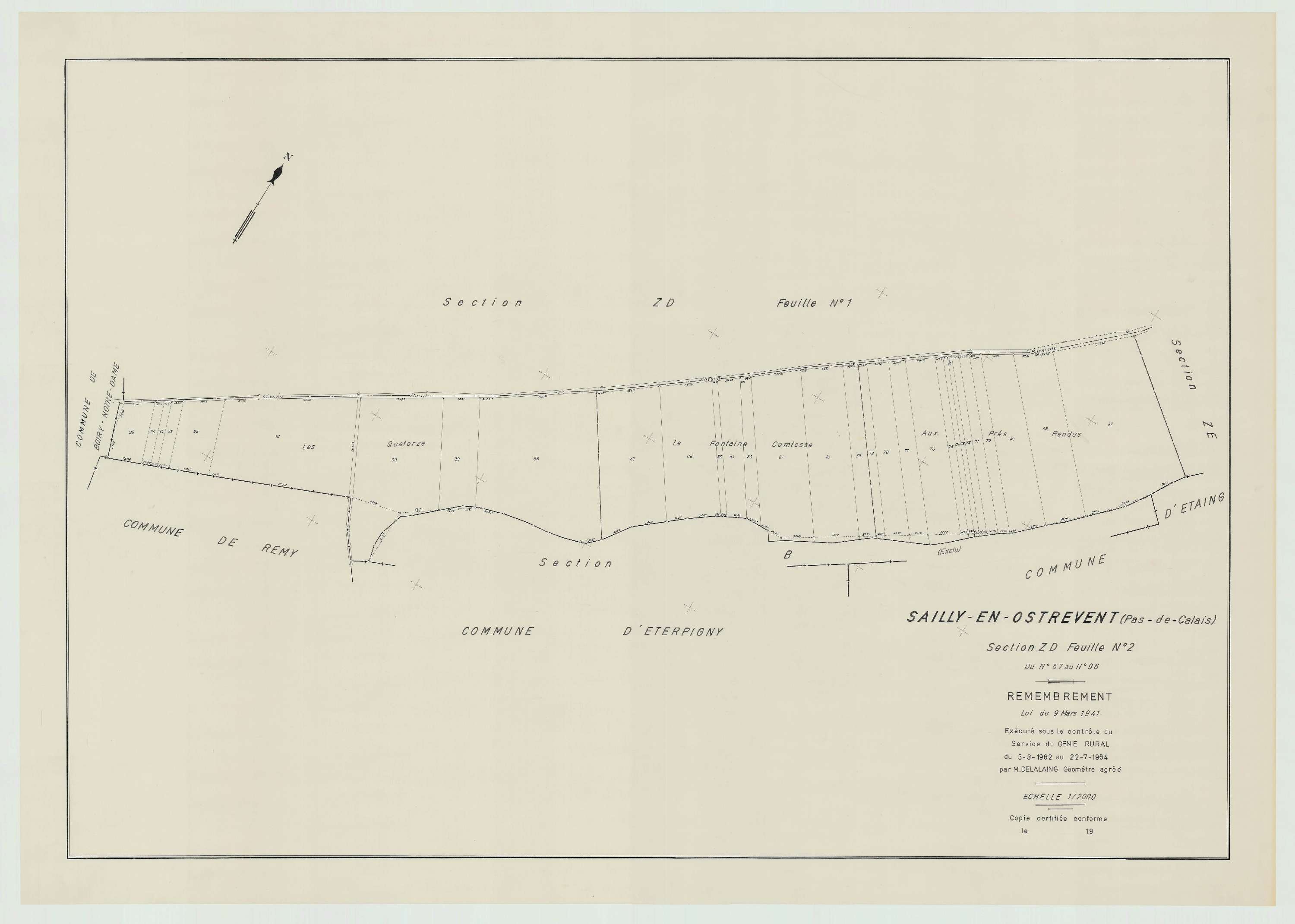 Sailly-en-Ostrevent - Plan de remembrement : section ZD.