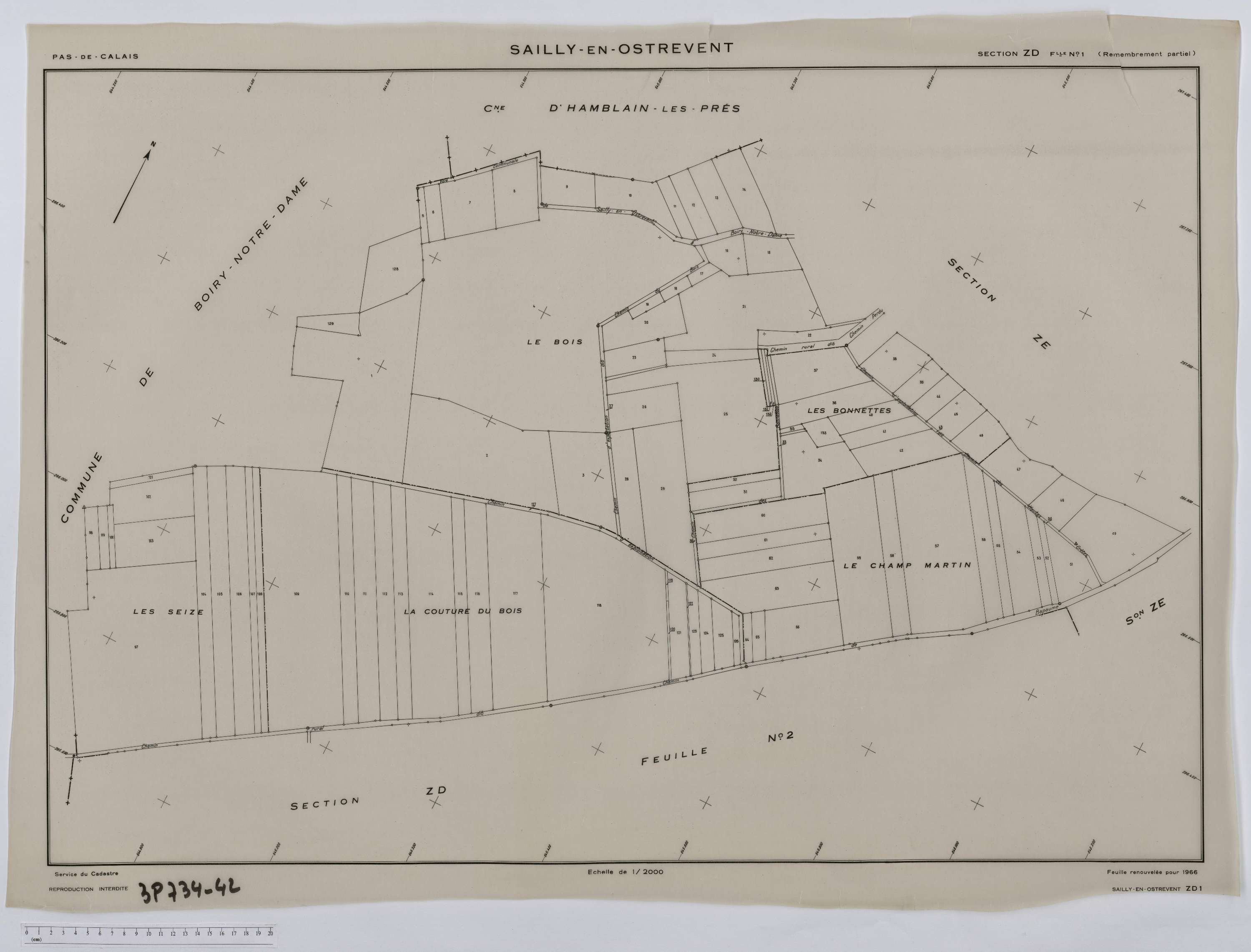 Sailly-en-Ostrevent - Section ZD, feuille 1.