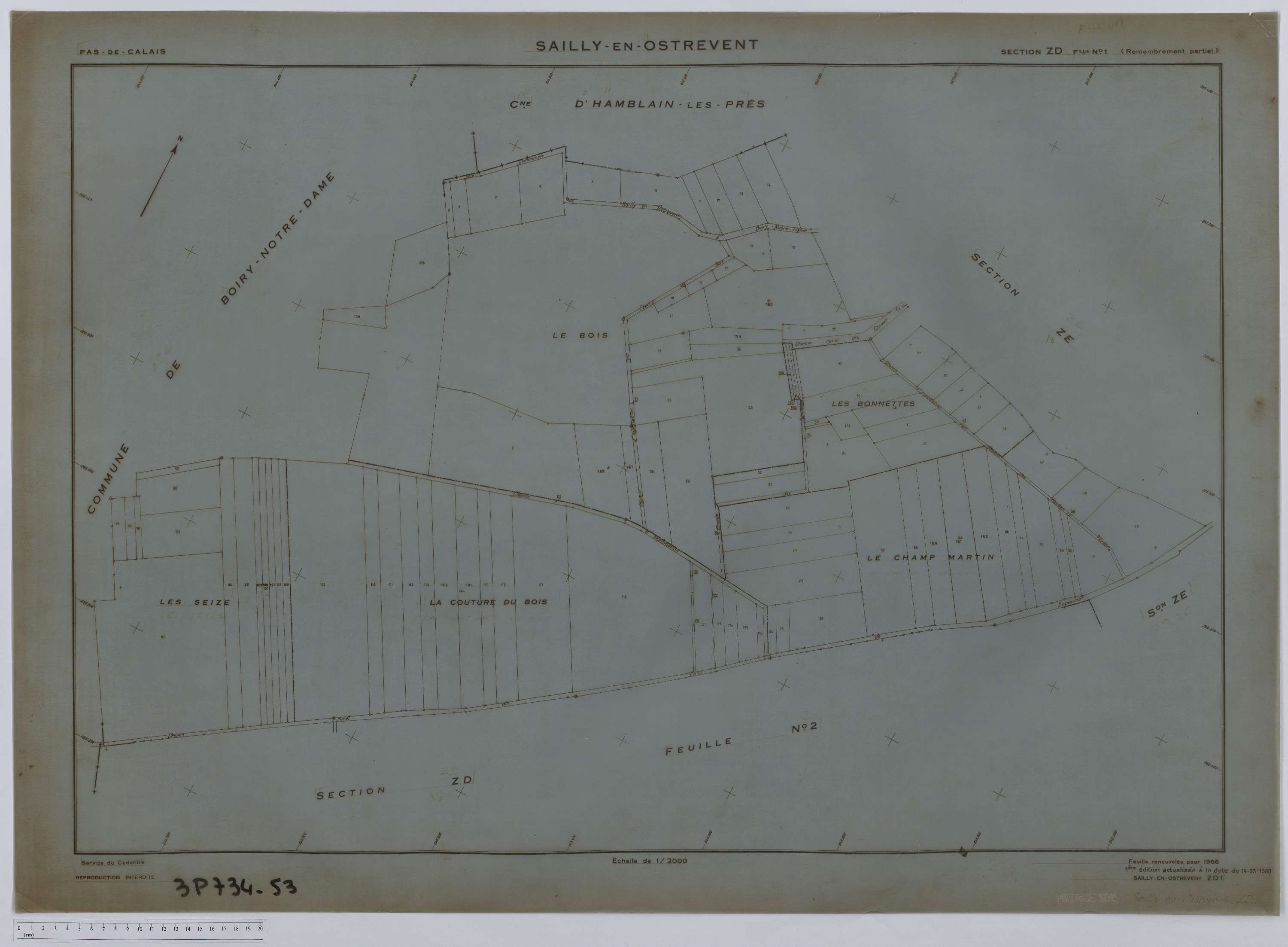 Sailly-en-Ostrevent - Section ZD, feuille 1.