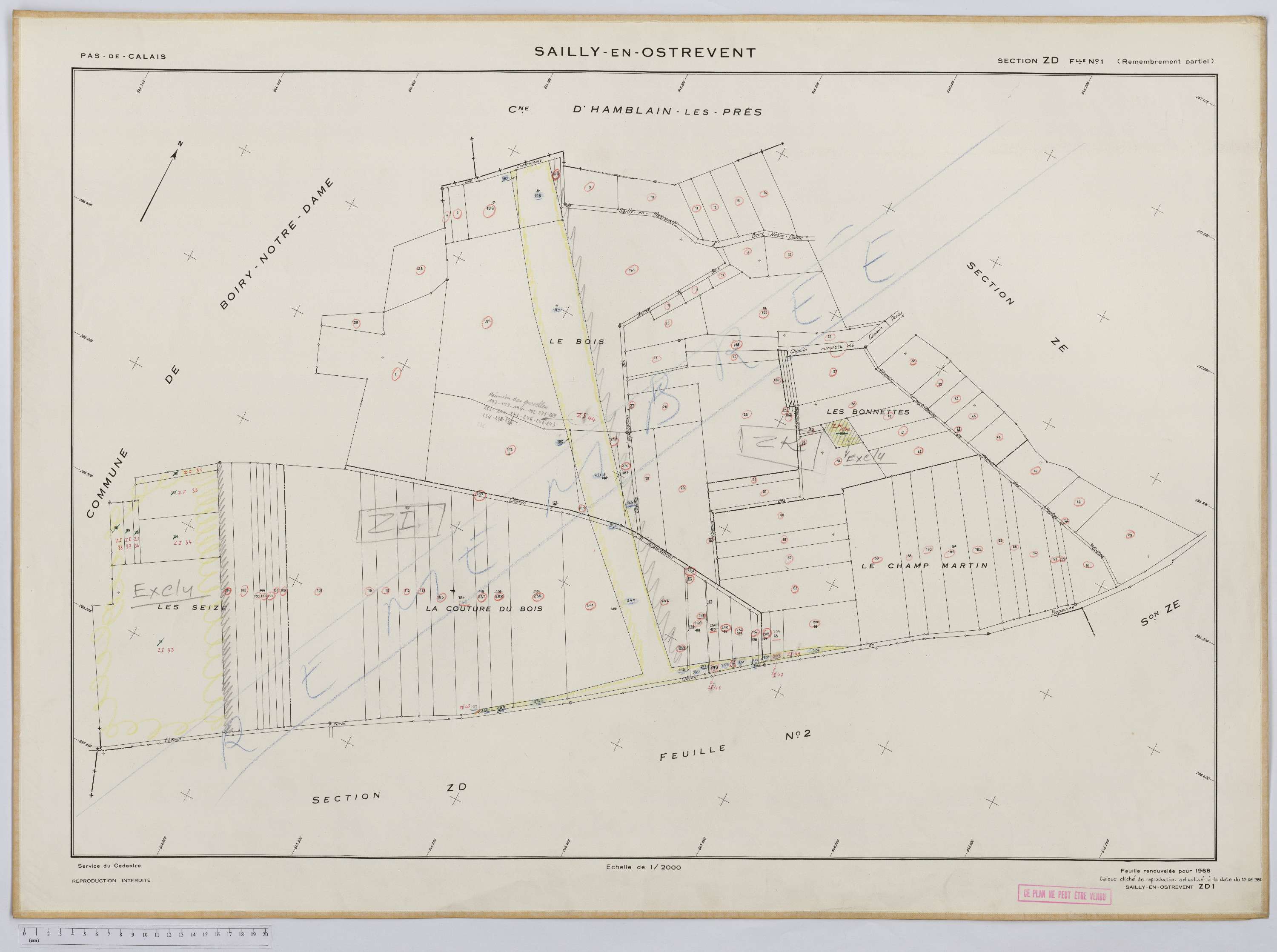 Sailly-en-Ostrevent - Section ZD, feuille 1.