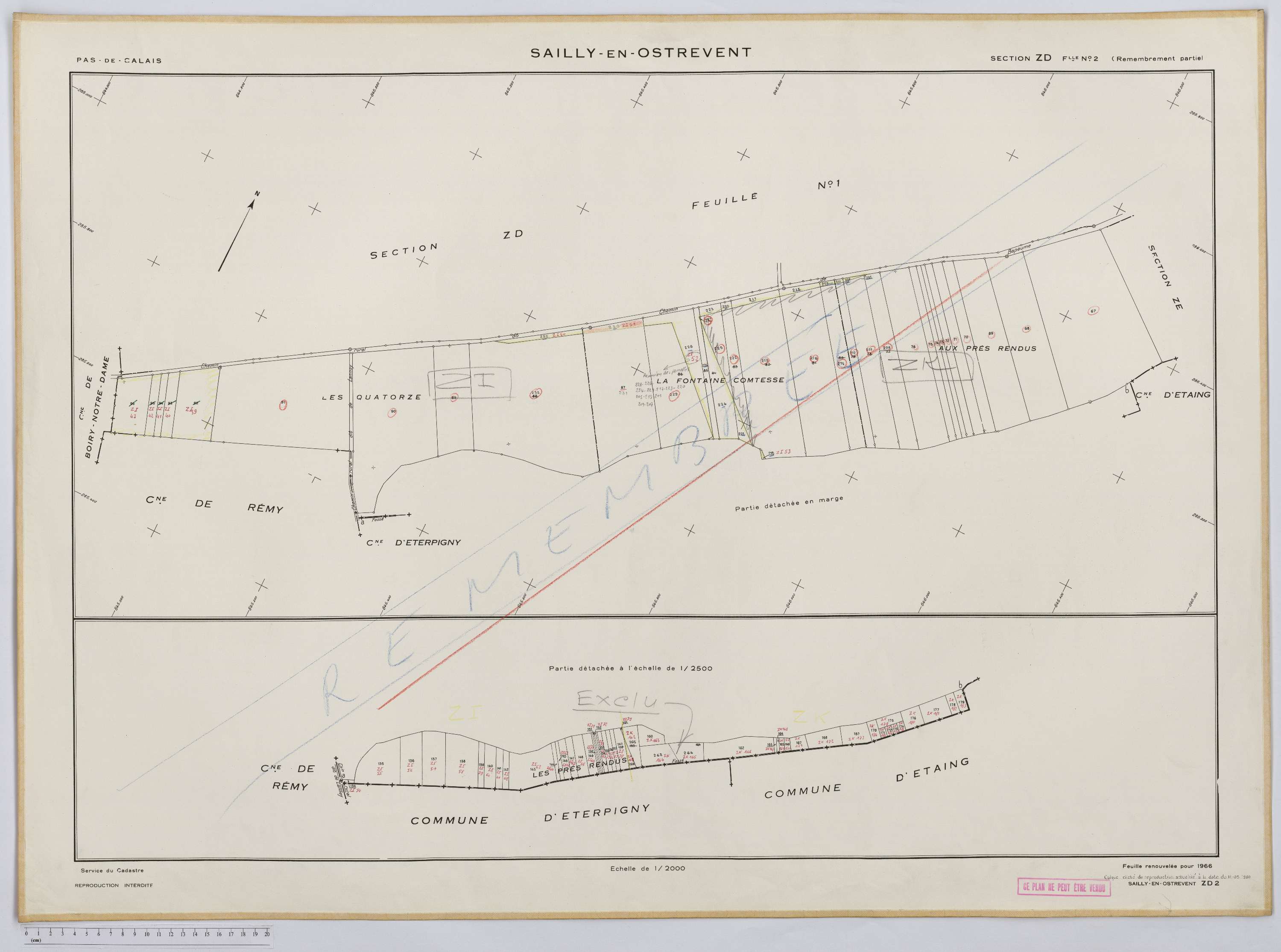 Sailly-en-Ostrevent - Section ZD, feuille 2.